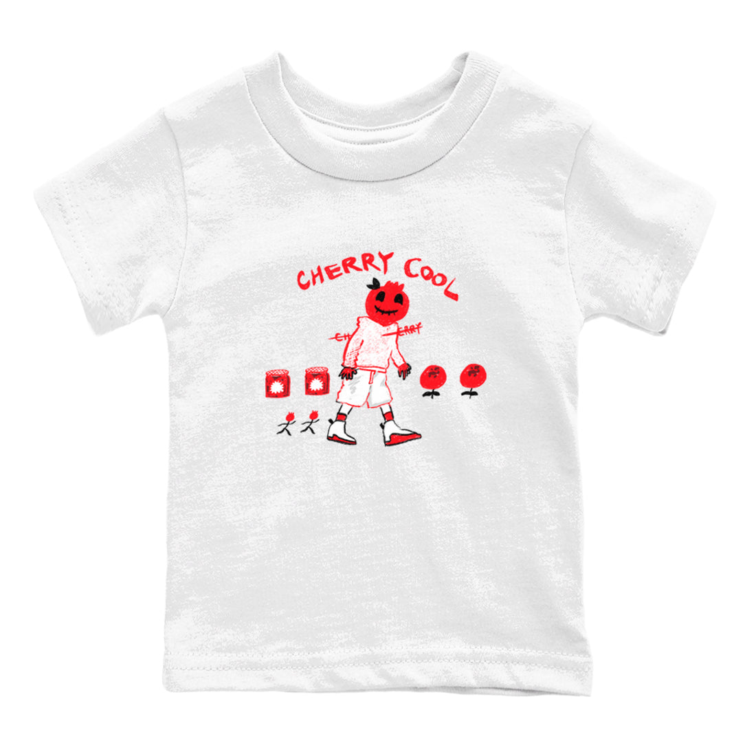 AJ12 Cherry shirts to match jordans Cherry Cool sneaker match tees Air Jordan 12 Cherry Drip Gear Zone streetwear brand Baby and Youth White 2 cotton tee