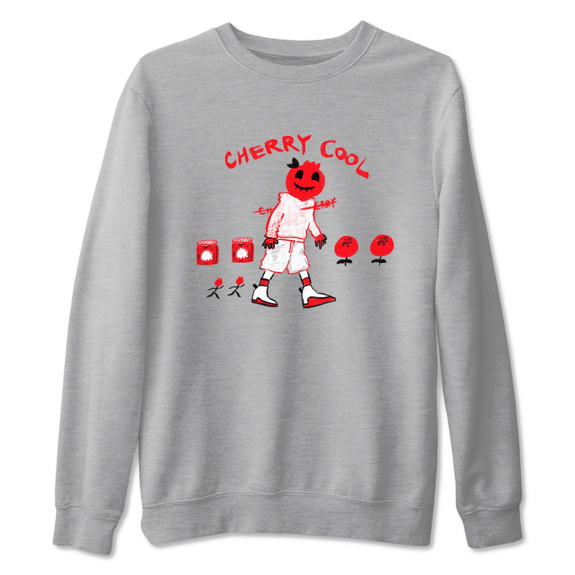 AJ12 Cherry shirts to match jordans Cherry Cool sneaker match tees Air Jordan 12 Cherry Drip Gear Zone streetwear brand Heather Grey 2 unisex cotton tee