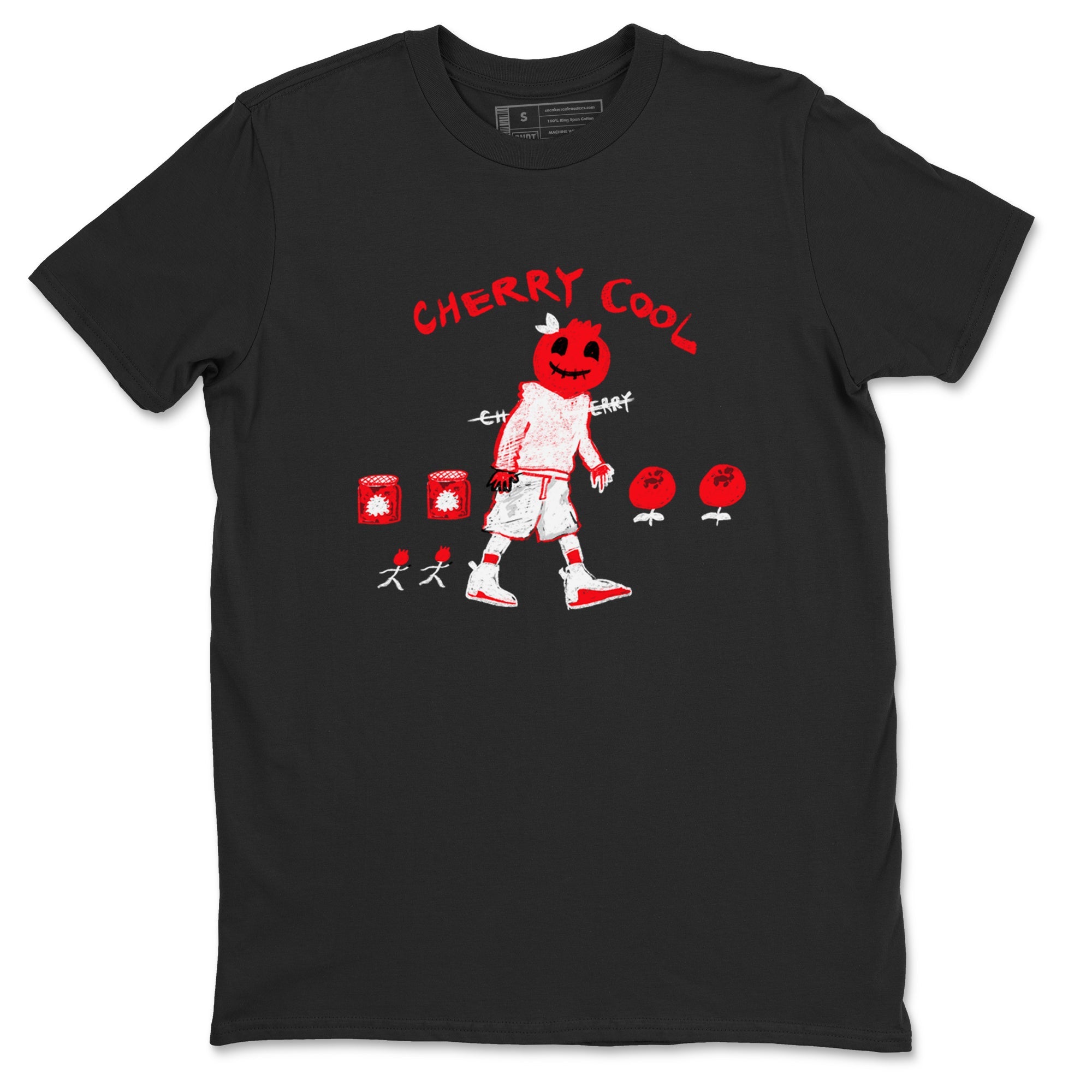 AJ12 Cherry shirts to match jordans Cherry Cool sneaker match tees Air Jordan 12 Cherry Drip Gear Zone streetwear brand Black 2 unisex cotton tee