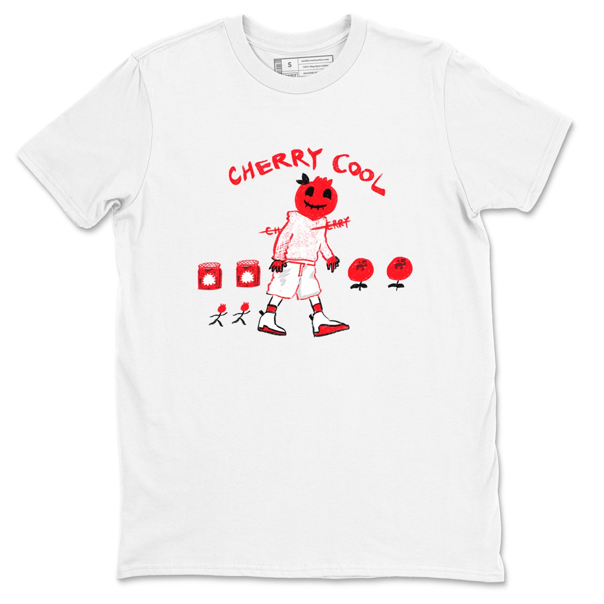 AJ12 Cherry shirts to match jordans Cherry Cool sneaker match tees Air Jordan 12 Cherry Drip Gear Zone streetwear brand White 2 unisex cotton tee