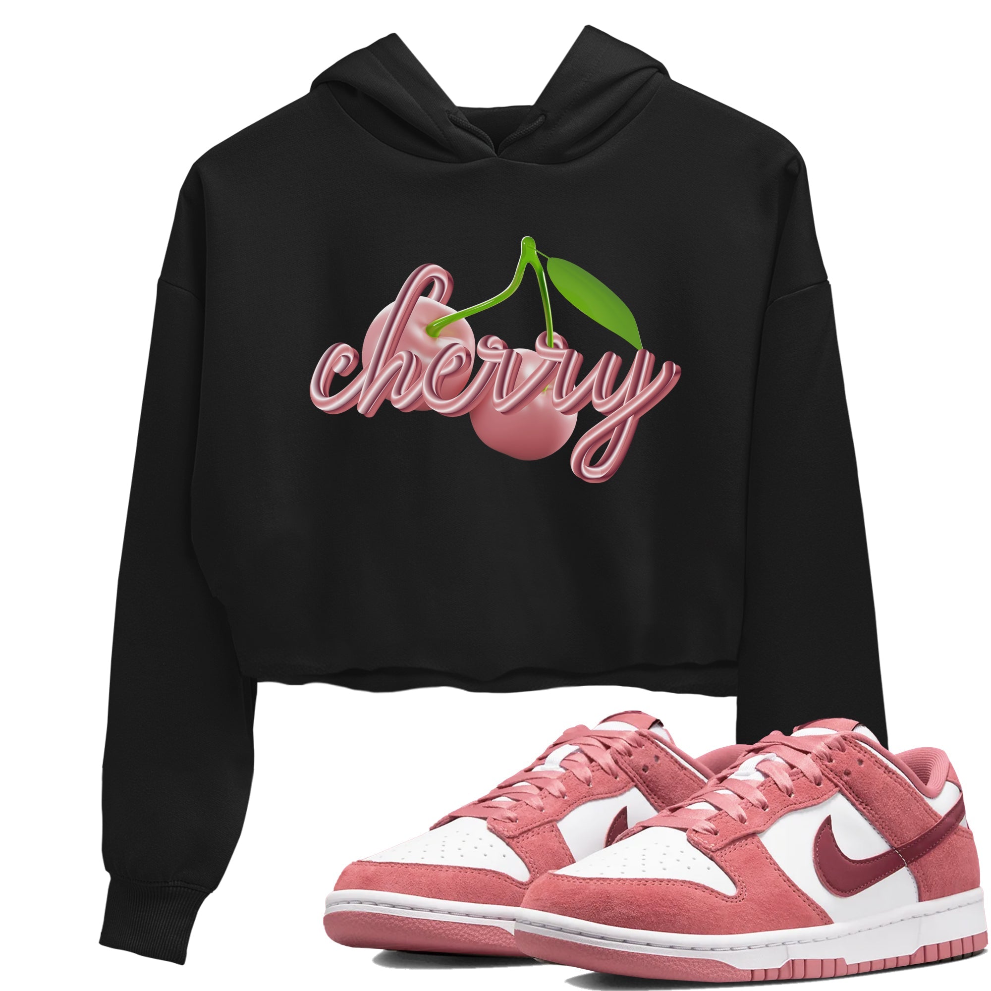 Dunk Valentines Day 2024 shirt to match jordans Cherry sneaker tees Dunk Happy Valentines Day 2024 Drip Gear Zone Black 1 Crop T-Shirt