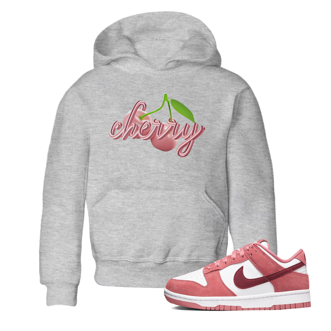 Dunk Valentines Day 2024 shirt to match jordans Cherry sneaker tees Dunk Happy Valentines Day 2024 Drip Gear Zone Baby Toddler Heather Grey 1 T-Shirt