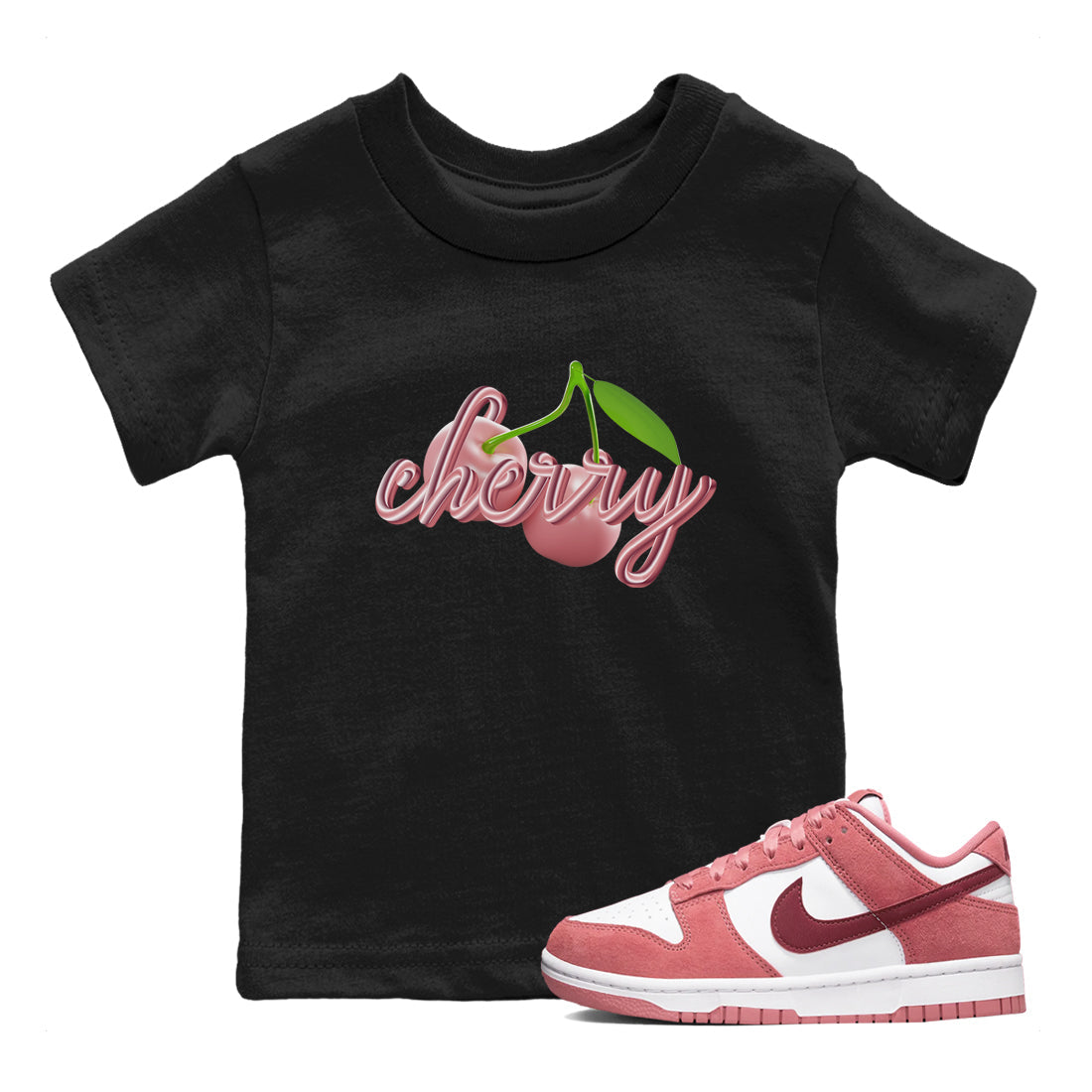 Dunk Valentines Day 2024 shirt to match jordans Cherry sneaker tees Dunk Happy Valentines Day 2024 Drip Gear Zone Baby Toddler Black 1 T-Shirt