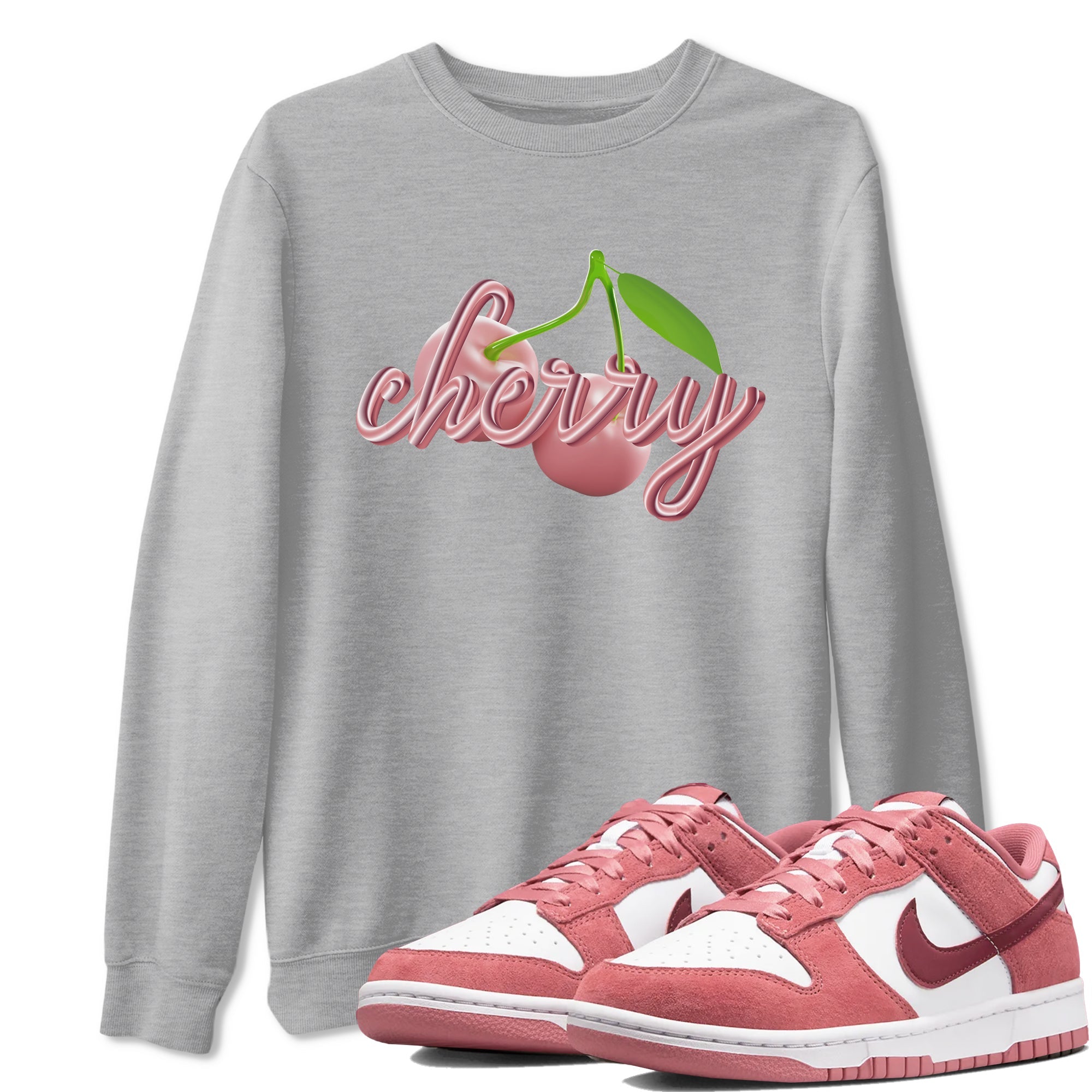 Dunk Valentines Day 2024 shirt to match jordans Cherry sneaker tees Dunk Happy Valentines Day 2024 Drip Gear Zone Unisex Heather Grey 1 T-Shirt