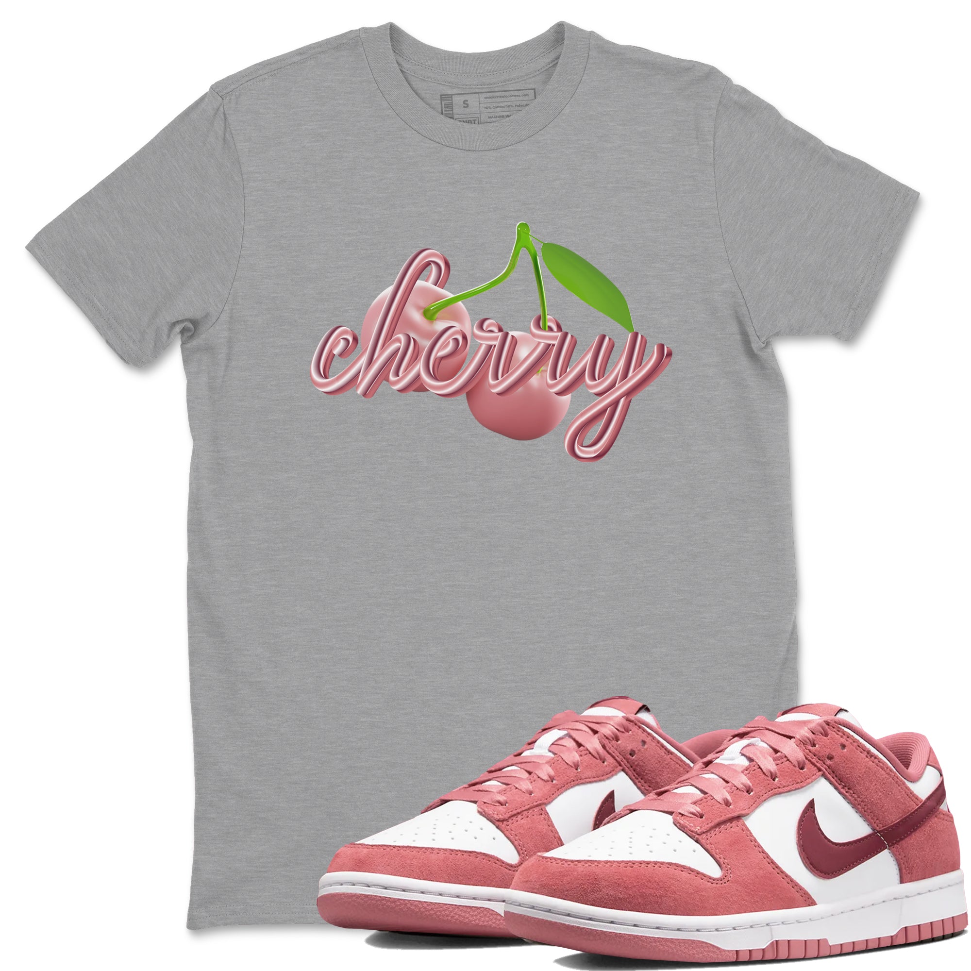 Dunk Valentines Day 2024 shirt to match jordans Cherry sneaker tees Dunk Happy Valentines Day 2024 Drip Gear Zone Unisex Heather Grey 1 T-Shirt