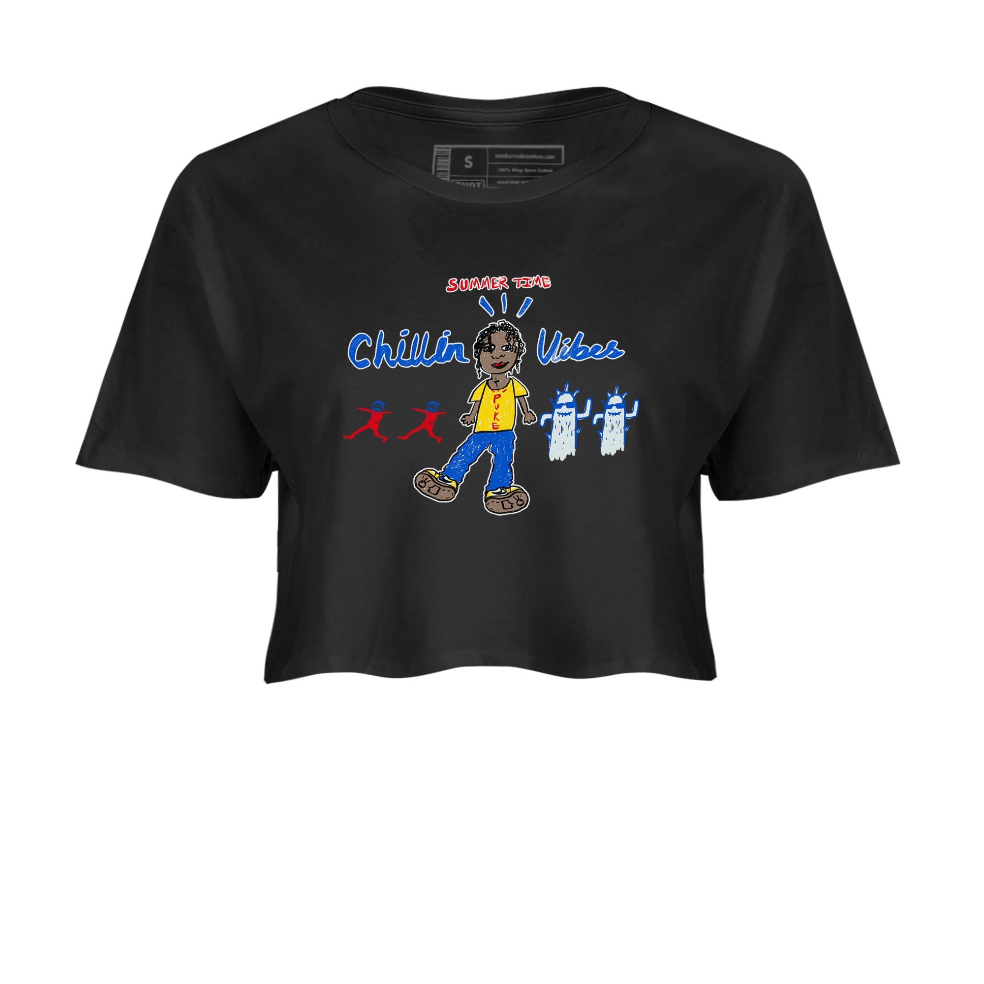 Air Jordan 1 Travis x Scott x Canary shirt to match jordans Chillin Vibes sneaker tees Air Jordan 1 Travis Scott Canary Drip Gear Zone Black 2 crop length shirt