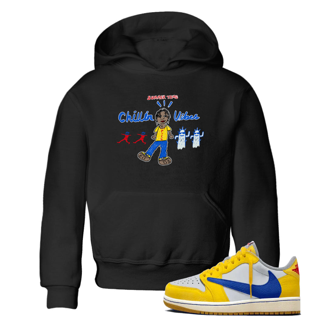 Air Jordan 1 Travis x Scott x Canary shirt to match jordans Chillin Vibes sneaker tees Air Jordan 1 Travis Scott Canary Drip Gear Zone baby toddler Black 1 cotton Shirt