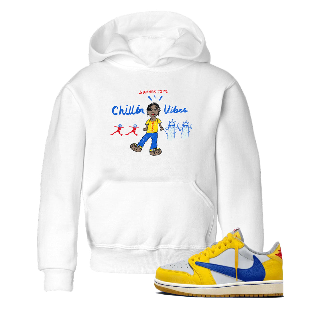 Air Jordan 1 Travis x Scott x Canary shirt to match jordans Chillin Vibes sneaker tees Air Jordan 1 Travis Scott Canary Drip Gear Zone baby toddler White 1 cotton Shirt