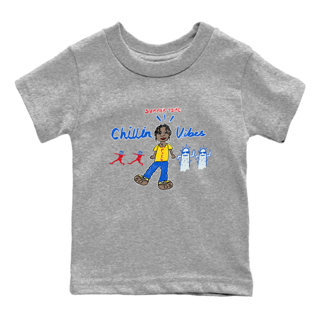 Air Jordan 1 Travis x Scott x Canary shirt to match jordans Chillin Vibes sneaker tees Air Jordan 1 Travis Scott Canary Drip Gear Zone baby toddler Heather Grey 2 cotton Shirt