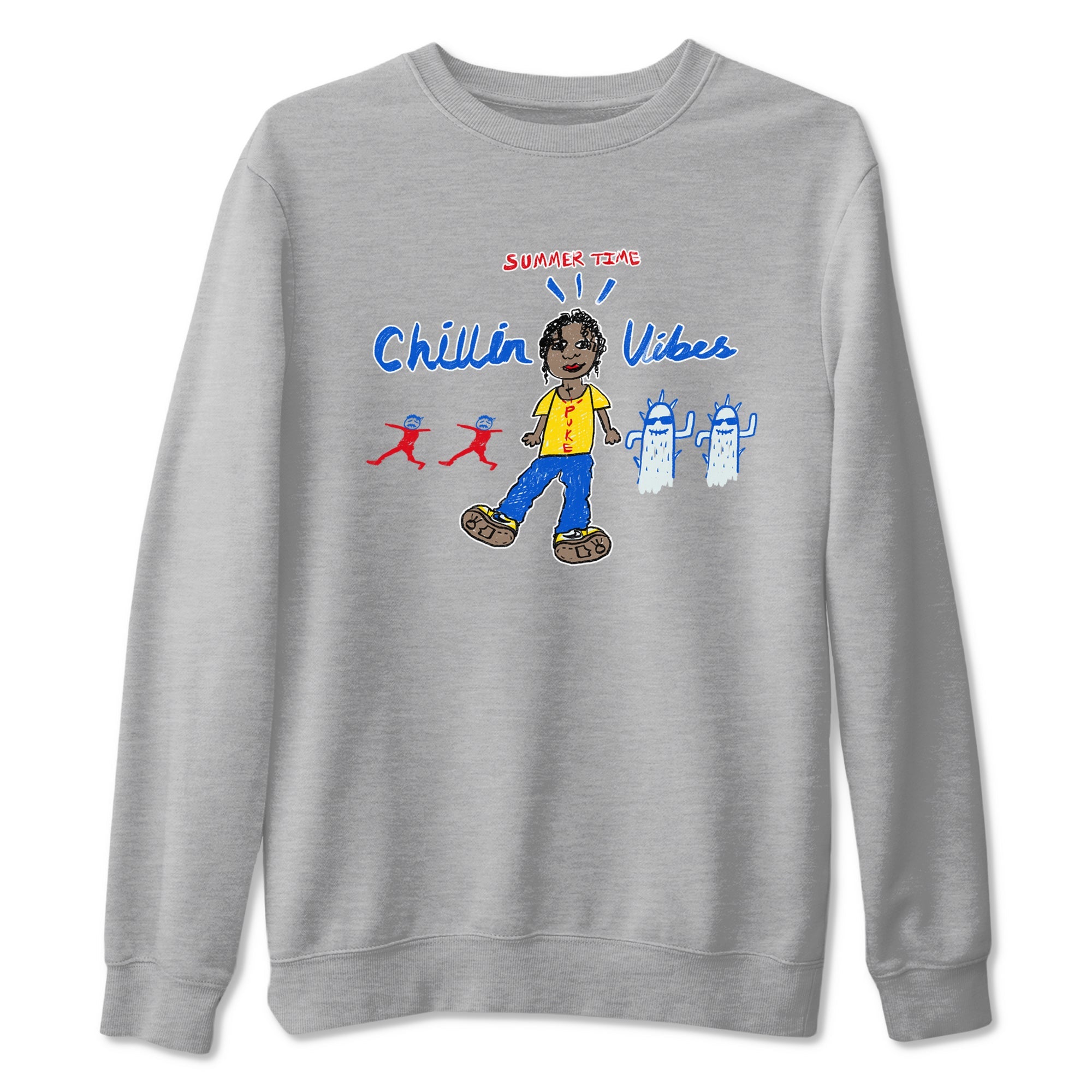 Air Jordan 1 Travis x Scott x Canary shirt to match jordans Chillin Vibes sneaker tees Air Jordan 1 Travis Scott Canary Drip Gear Zone unisex cotton Heather Grey 2 crew neck shirt