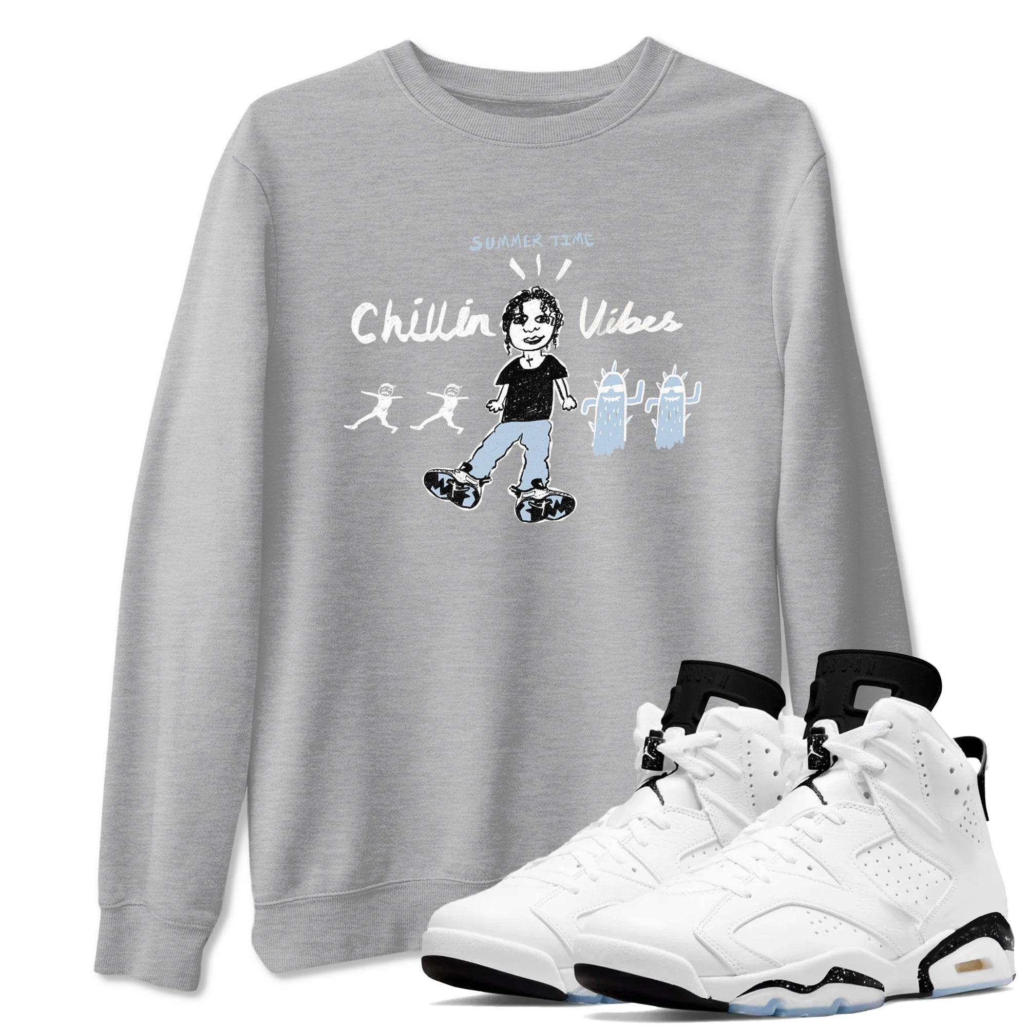 6s Reverse Cookies shirt to match jordans Chillin Vibes sneaker tees Air Jordan 6 Reverse Cookies SNRT Sneaker Release Tees unisex cotton Heather Grey 1 crew neck shirt