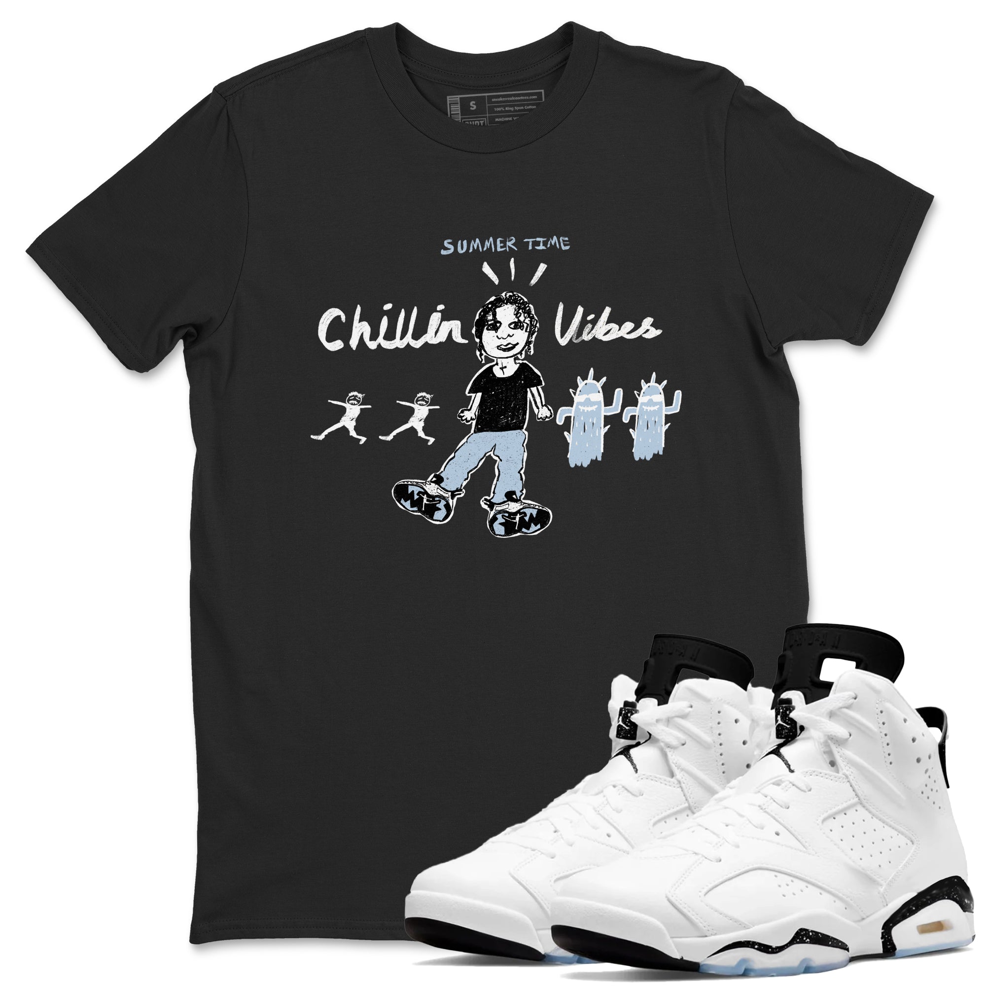 6s Reverse Cookies shirt to match jordans Chillin Vibes sneaker tees Air Jordan 6 Reverse Cookies SNRT Sneaker Release Tees unisex cotton Black 1 crew neck shirt