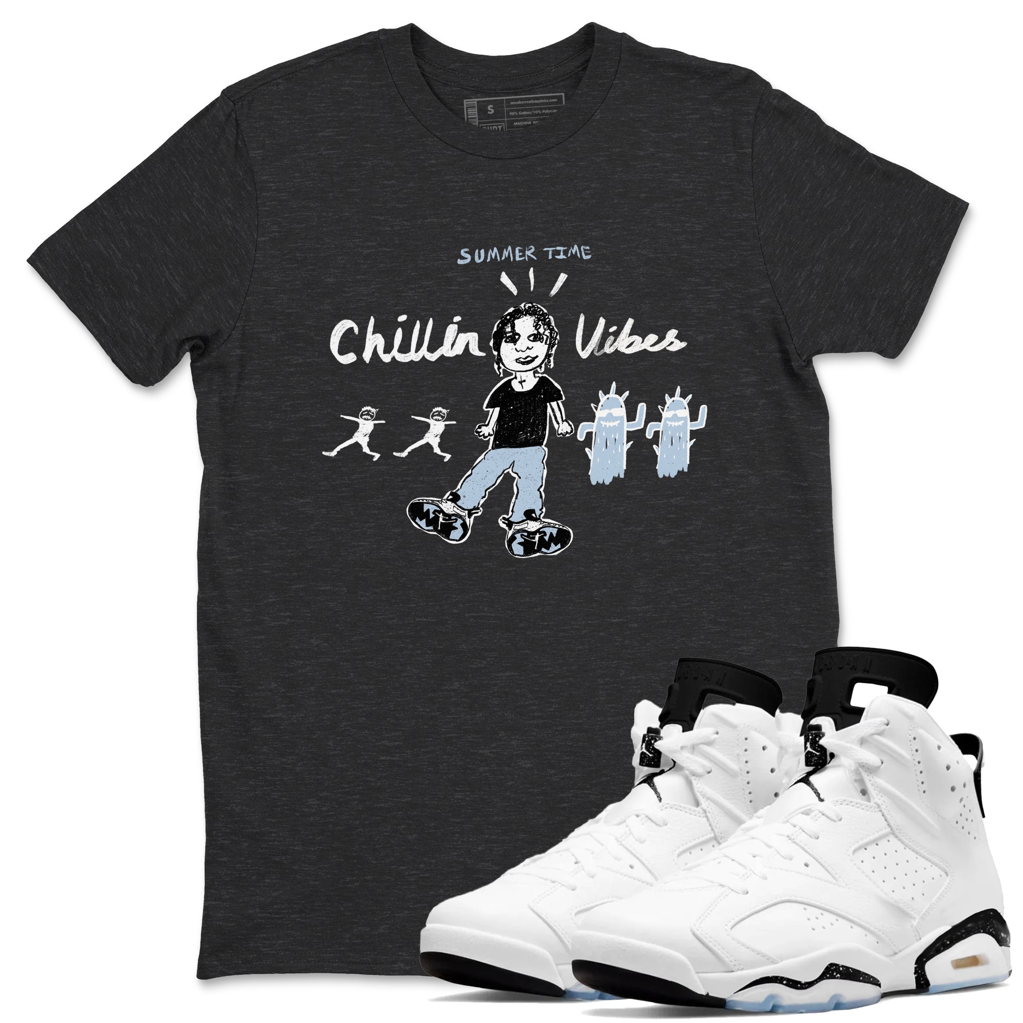 6s Reverse Cookies shirt to match jordans Chillin Vibes sneaker tees Air Jordan 6 Reverse Cookies SNRT Sneaker Release Tees unisex cotton Charcoal Heather 1 crew neck shirt