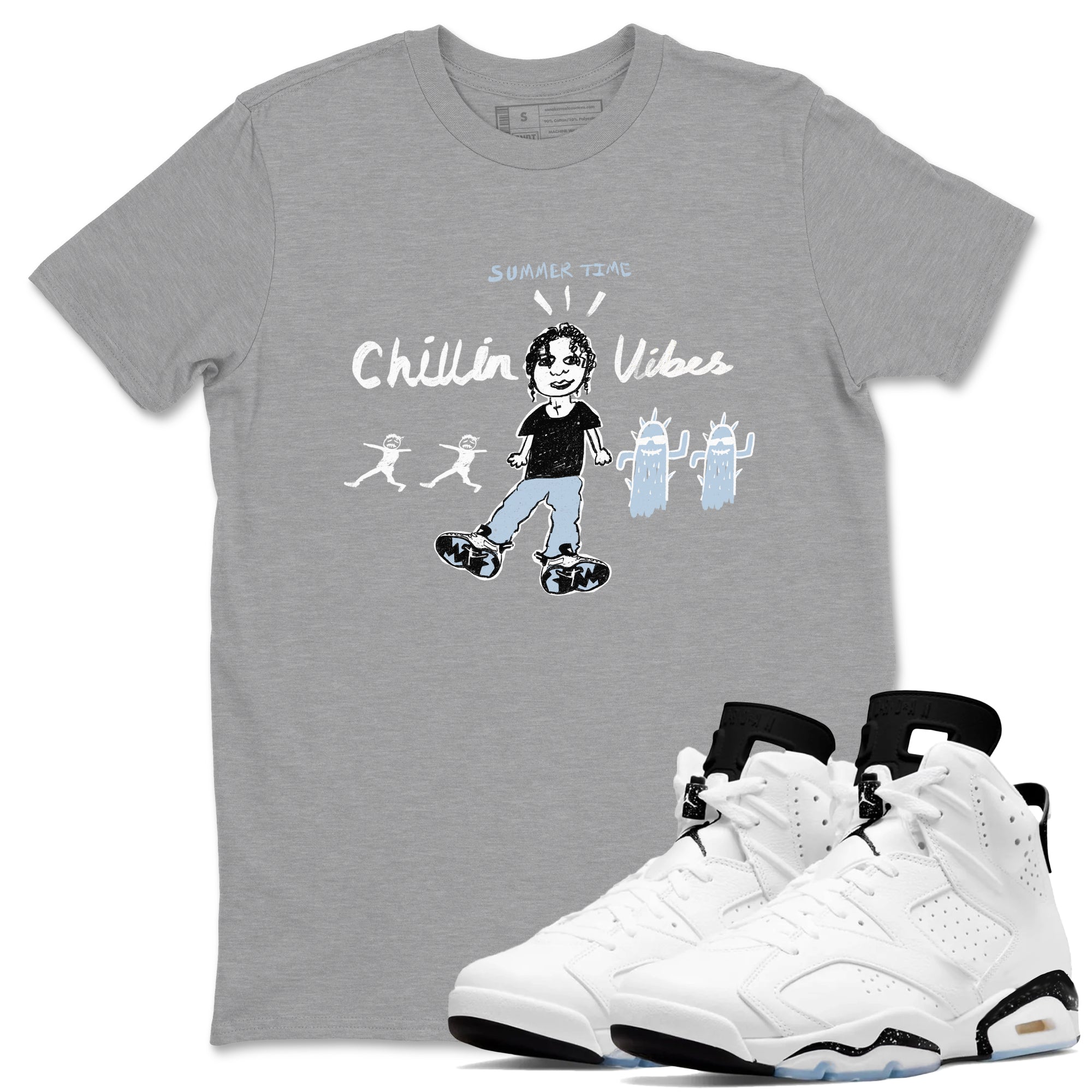 6s Reverse Cookies shirt to match jordans Chillin Vibes sneaker tees Air Jordan 6 Reverse Cookies SNRT Sneaker Release Tees unisex cotton Heather Grey 1 crew neck shirt