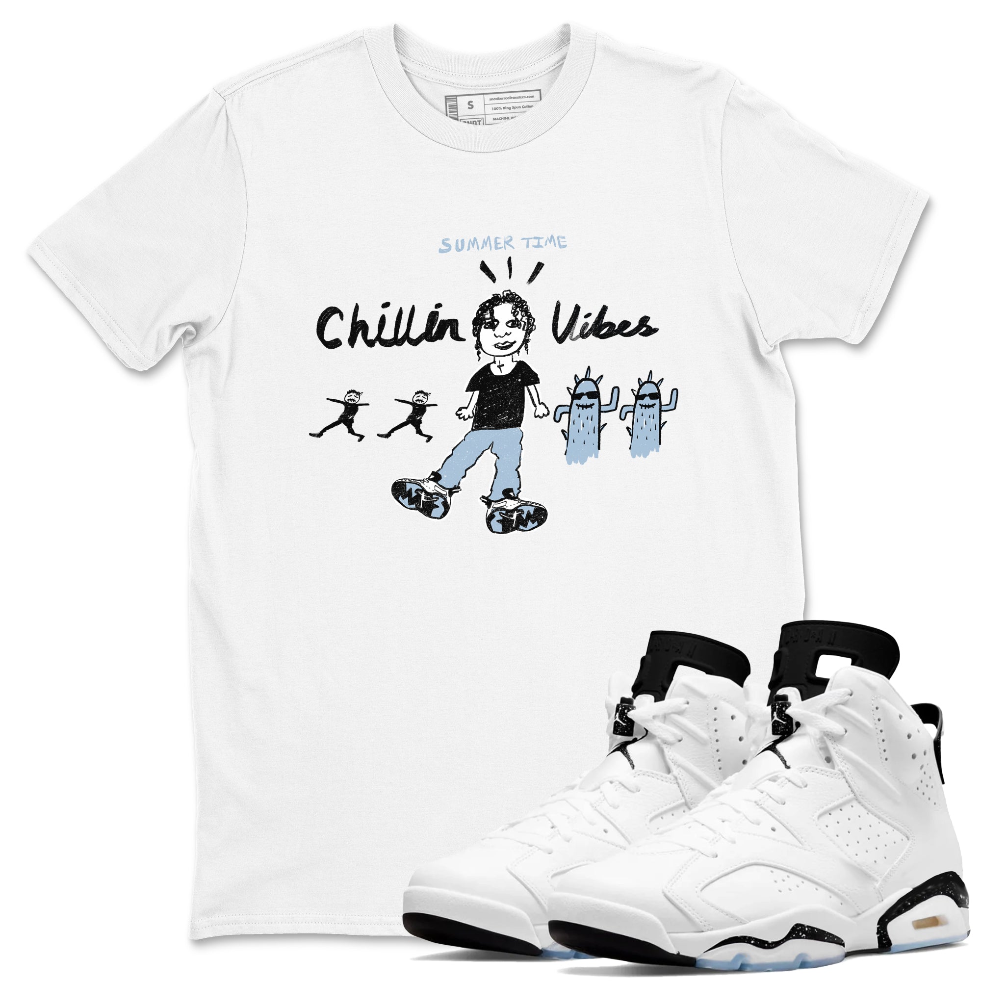 6s Reverse Cookies shirt to match jordans Chillin Vibes sneaker tees Air Jordan 6 Reverse Cookies SNRT Sneaker Release Tees unisex cotton White 1 crew neck shirt