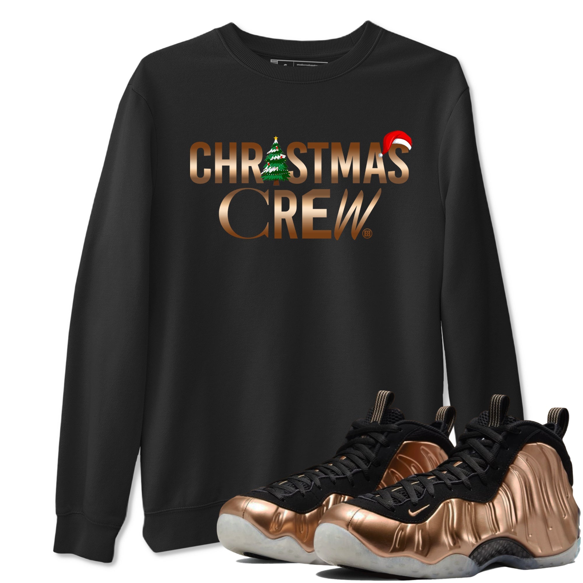 Foams One Metallic Copper shirts to match jordans Christmas Crew Christmas Holiday sneaker match tees Air Foamposite One Metallic Copper match shoes to clothes Drip Gear Zone unisex cotton Black 1 shirts