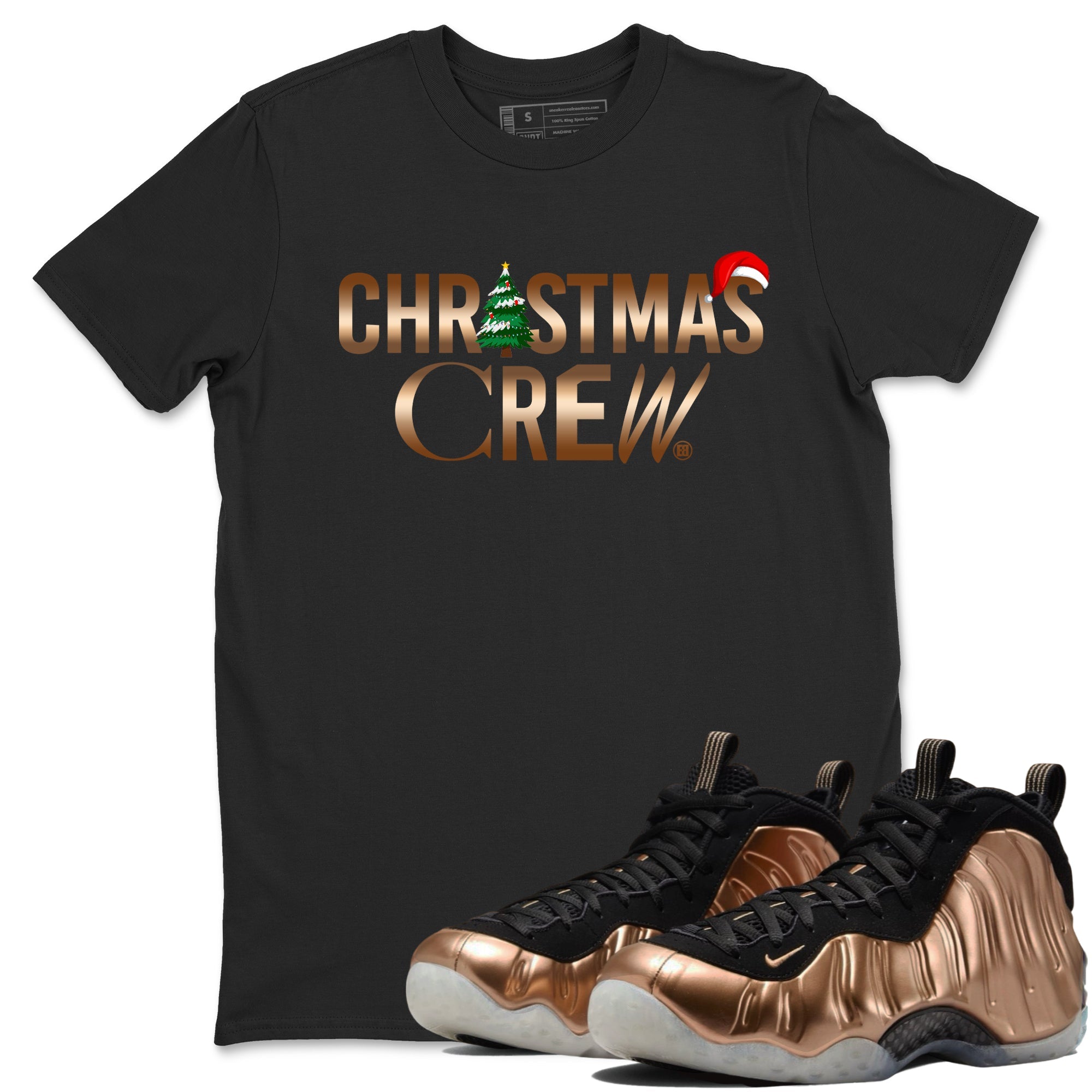 Foams One Metallic Copper shirts to match jordans Christmas Crew Christmas Holiday sneaker match tees Air Foamposite One Metallic Copper match shoes to clothes Drip Gear Zone unisex cotton Black 1 shirts