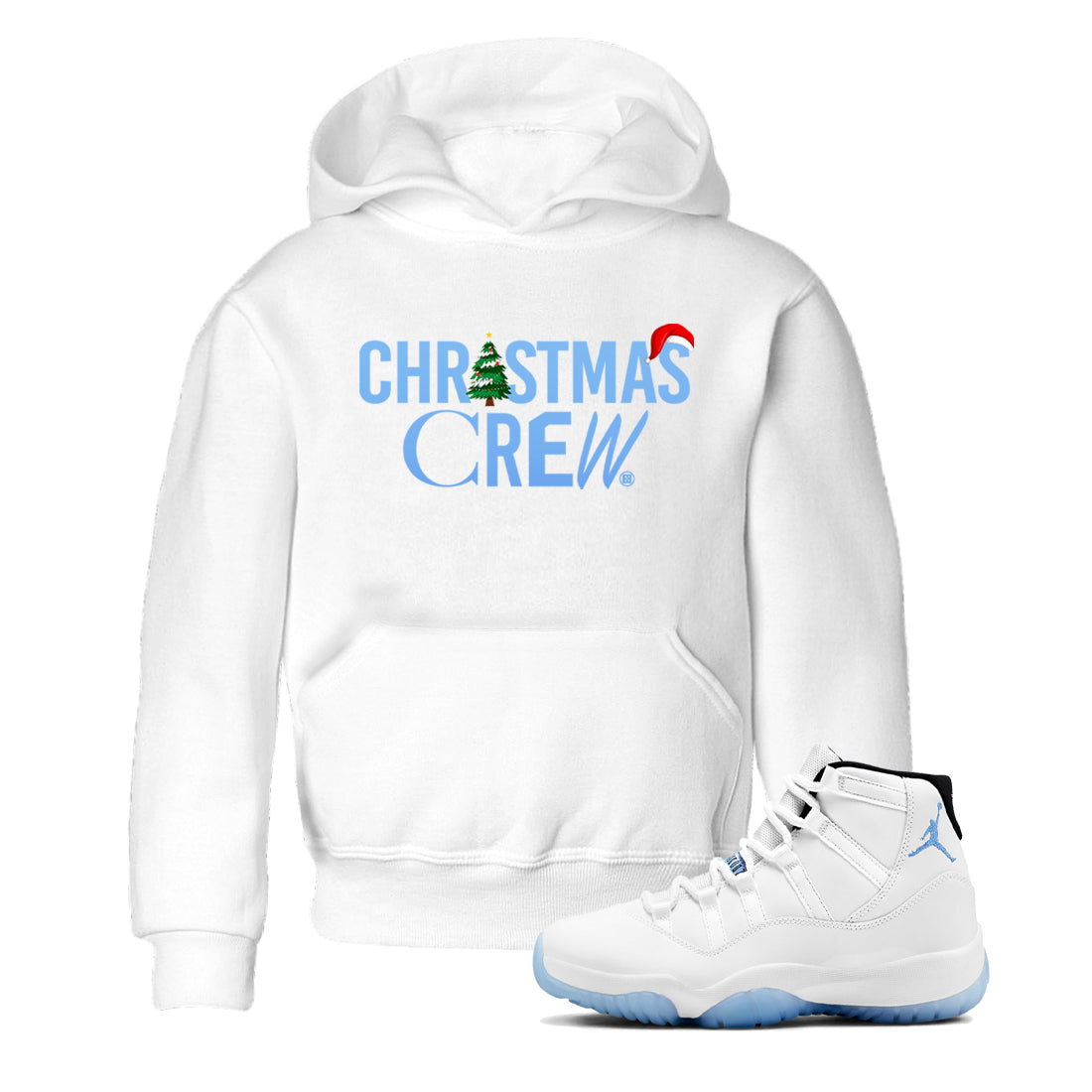 11s Legend Blue t-shirts to match sneakers Holiday Christmas Crew sneaker match tees Air Jordan 11 Retro Legend Blue match shoes to clothes Drip Gear Zone Youth Baby White 1 tee