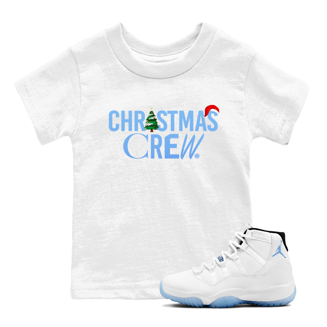 11s Legend Blue t-shirts to match sneakers Holiday Christmas Crew sneaker match tees Air Jordan 11 Retro Legend Blue match shoes to clothes Drip Gear Zone Youth Baby White 1 tee