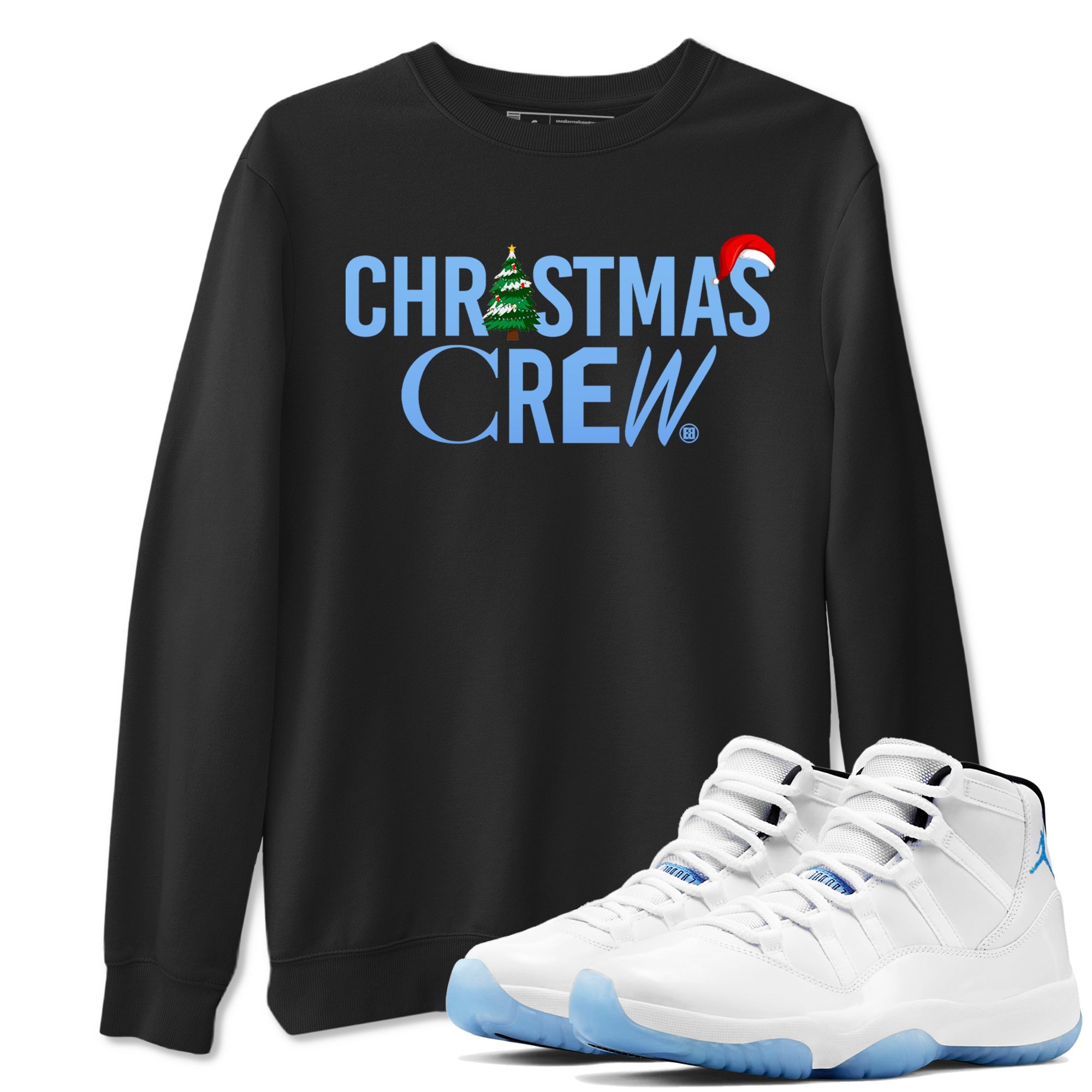 11s Legend Blue t-shirts to match sneakers Holiday Christmas Crew sneaker match tees Air Jordan 11 Retro Legend Blue match shoes to clothes Drip Gear Zone unisex cotton Black 1 shirts