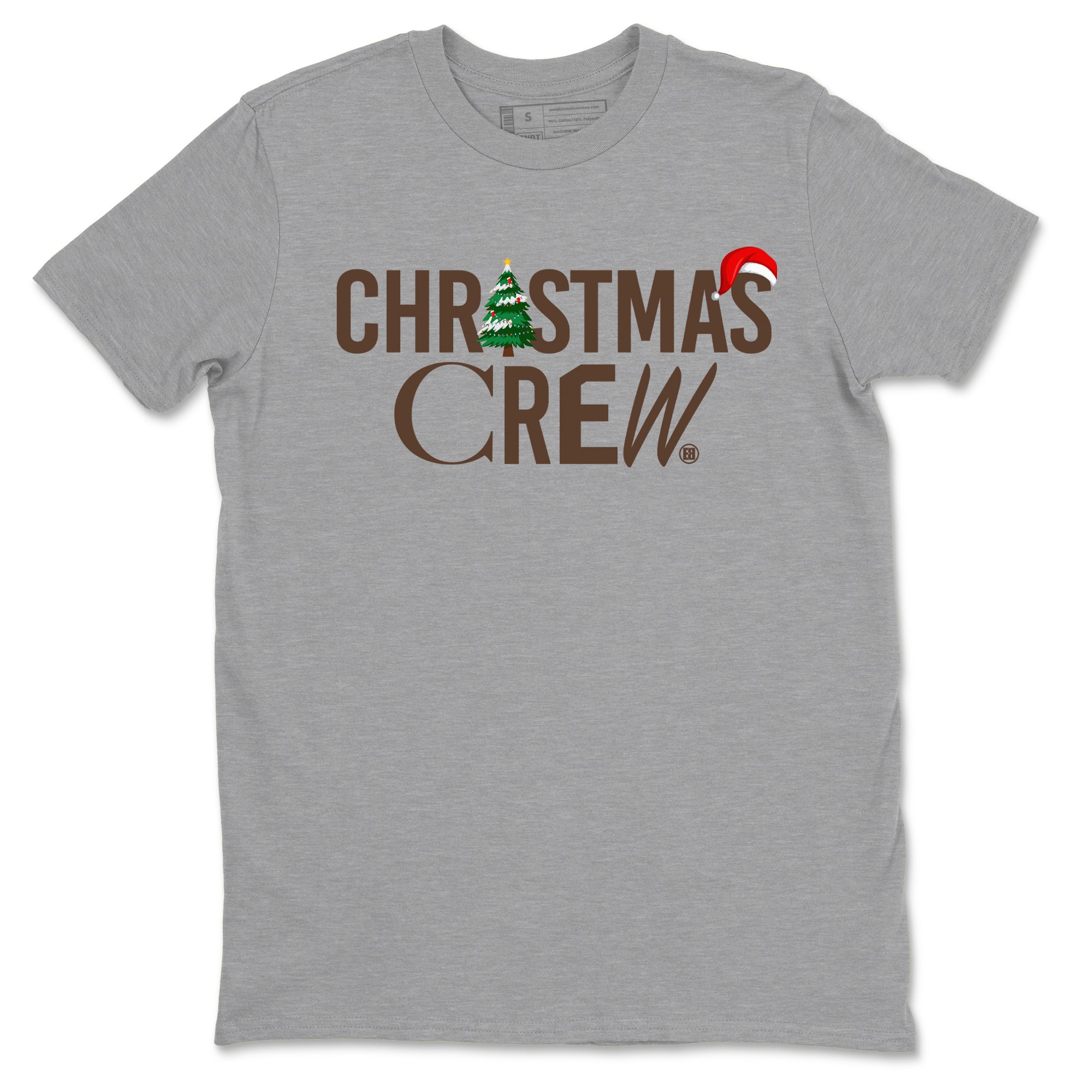 12s Baroque Brown t-shirts to match sneakers Holiday Christmas Crew sneaker match tees Air Jordan 12 Baroque Brown match shoes to clothes Drip Gear Zone unisex cotton Heather Grey 2 shirts