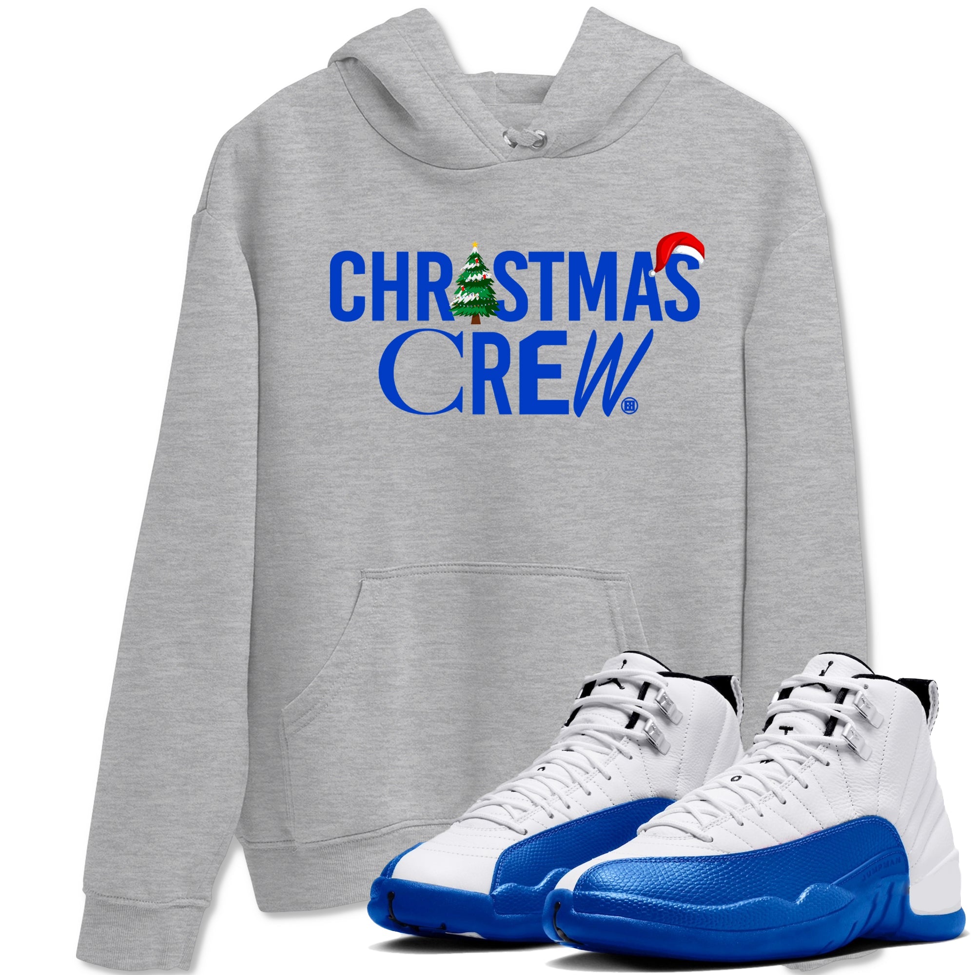 Air Jordan 12 Blueberry t-shirts to match sneakers Holiday Christmas Crew sneaker match tees 12s Blueberry match shoes to clothes Drip Gear Zone unisex cotton Heather Grey 1 shirts