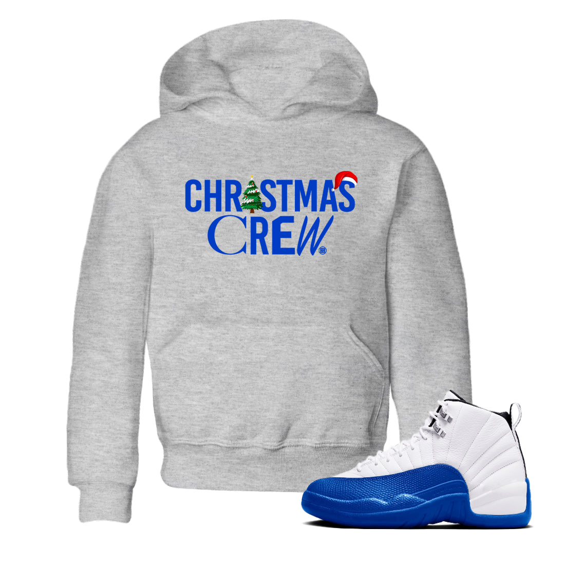 Air Jordan 12 Blueberry t-shirts to match sneakers Holiday Christmas Crew sneaker match tees 12s Blueberry match shoes to clothes Drip Gear Zone Youth Baby Heather Grey 1 tee