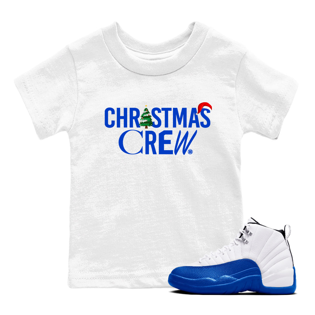 Air Jordan 12 Blueberry t-shirts to match sneakers Holiday Christmas Crew sneaker match tees 12s Blueberry match shoes to clothes Drip Gear Zone Youth Baby White 1 tee