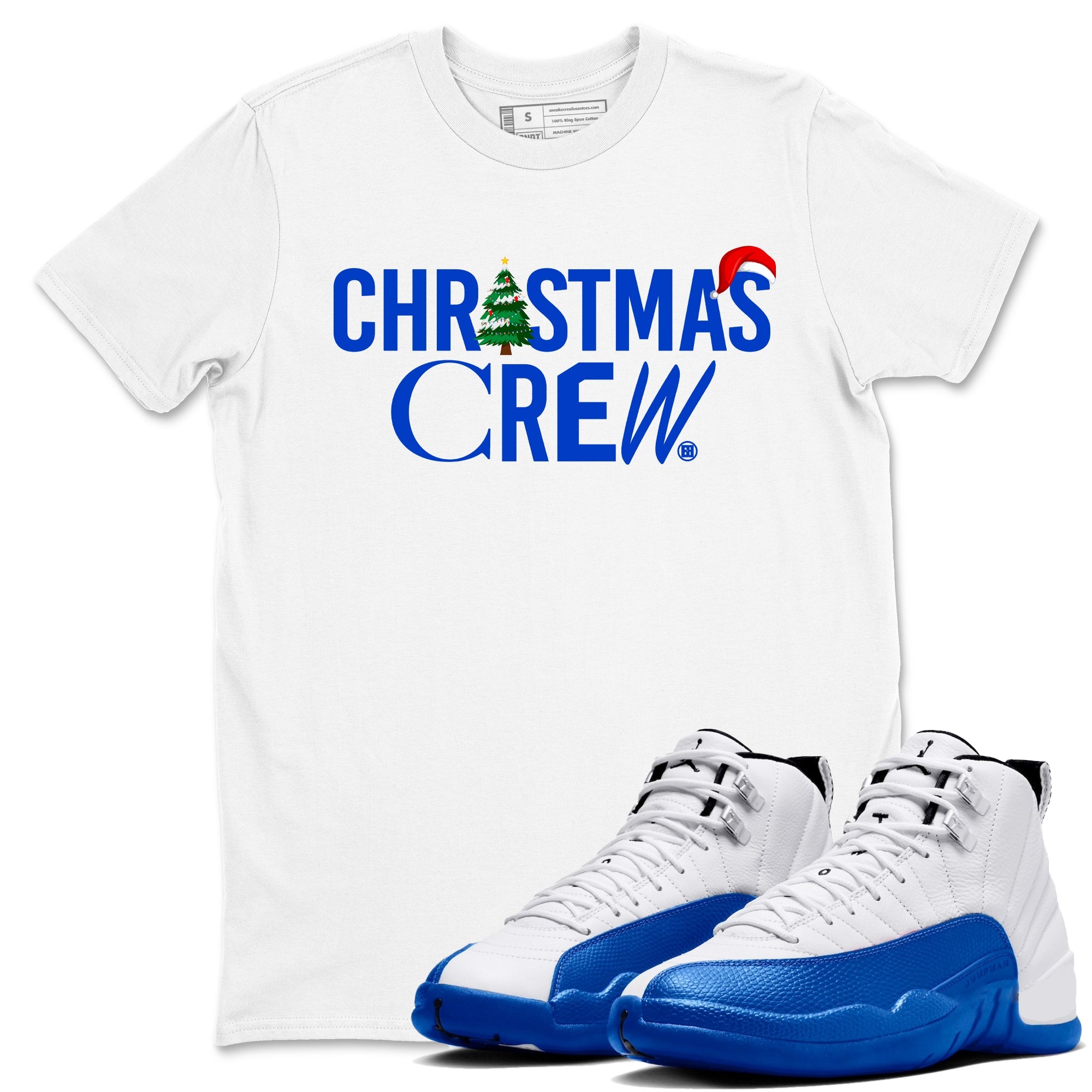 Air Jordan 12 Blueberry t-shirts to match sneakers Holiday Christmas Crew sneaker match tees 12s Blueberry match shoes to clothes Drip Gear Zone unisex cotton White 1 shirts
