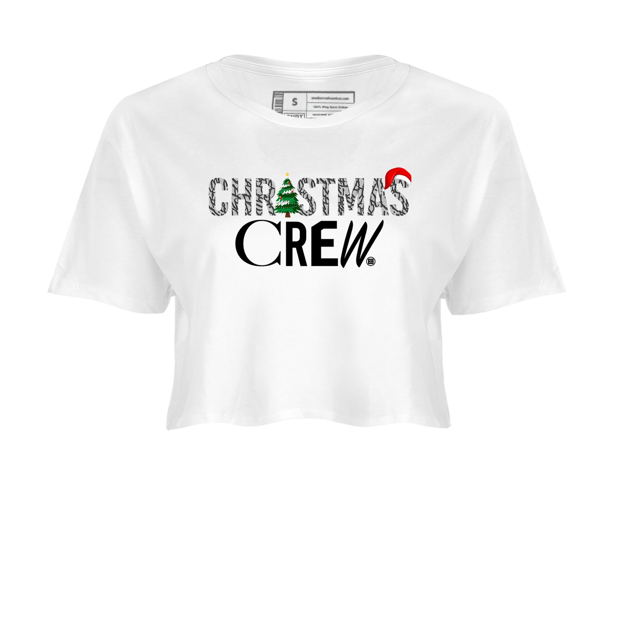 3s Black Cement t-shirts to match sneakers Holiday Christmas Crew sneaker match tees Jordan 3 Retro Black Cement match shoes to clothes Drip Gear Zone unisex cotton White 2 crop tee