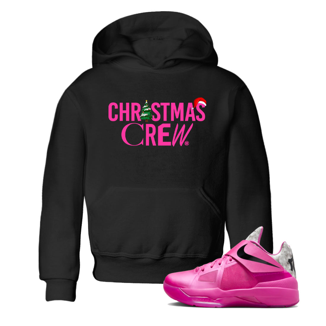 Nike KD 4 Retro Aunt Pearl shirts to match jordans Christmas Crew Holiday Christmas sneaker match tees Nike KD 4 Aunt Pearl match shoes to clothes Drip Gear Zone Youth Baby Black 1 tee