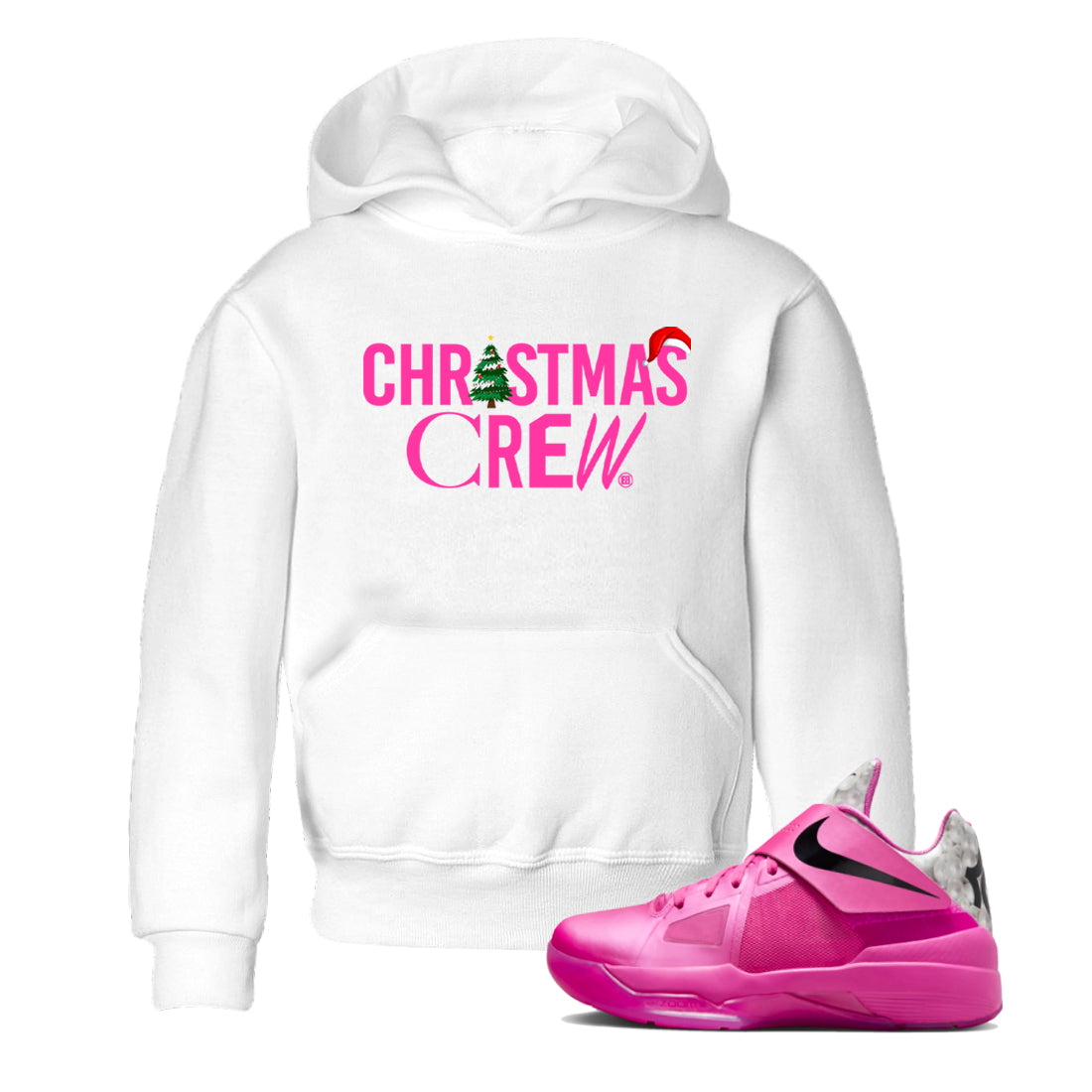 Nike KD 4 Retro Aunt Pearl shirts to match jordans Christmas Crew Holiday Christmas sneaker match tees Nike KD 4 Aunt Pearl match shoes to clothes Drip Gear Zone Youth Baby White 1 tee