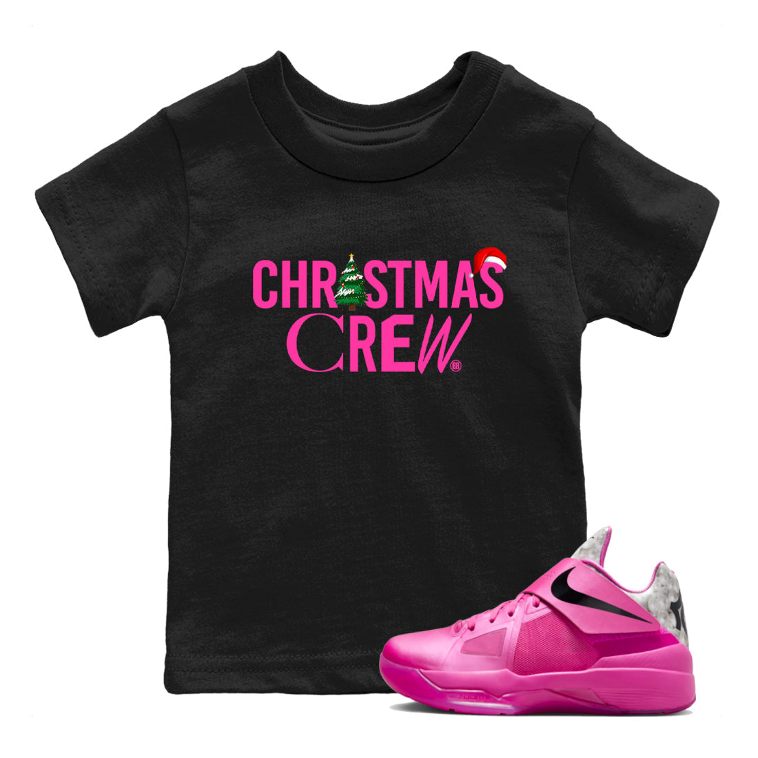 Nike KD 4 Retro Aunt Pearl shirts to match jordans Christmas Crew Holiday Christmas sneaker match tees Nike KD 4 Aunt Pearl match shoes to clothes Drip Gear Zone Youth Baby Black 1 tee