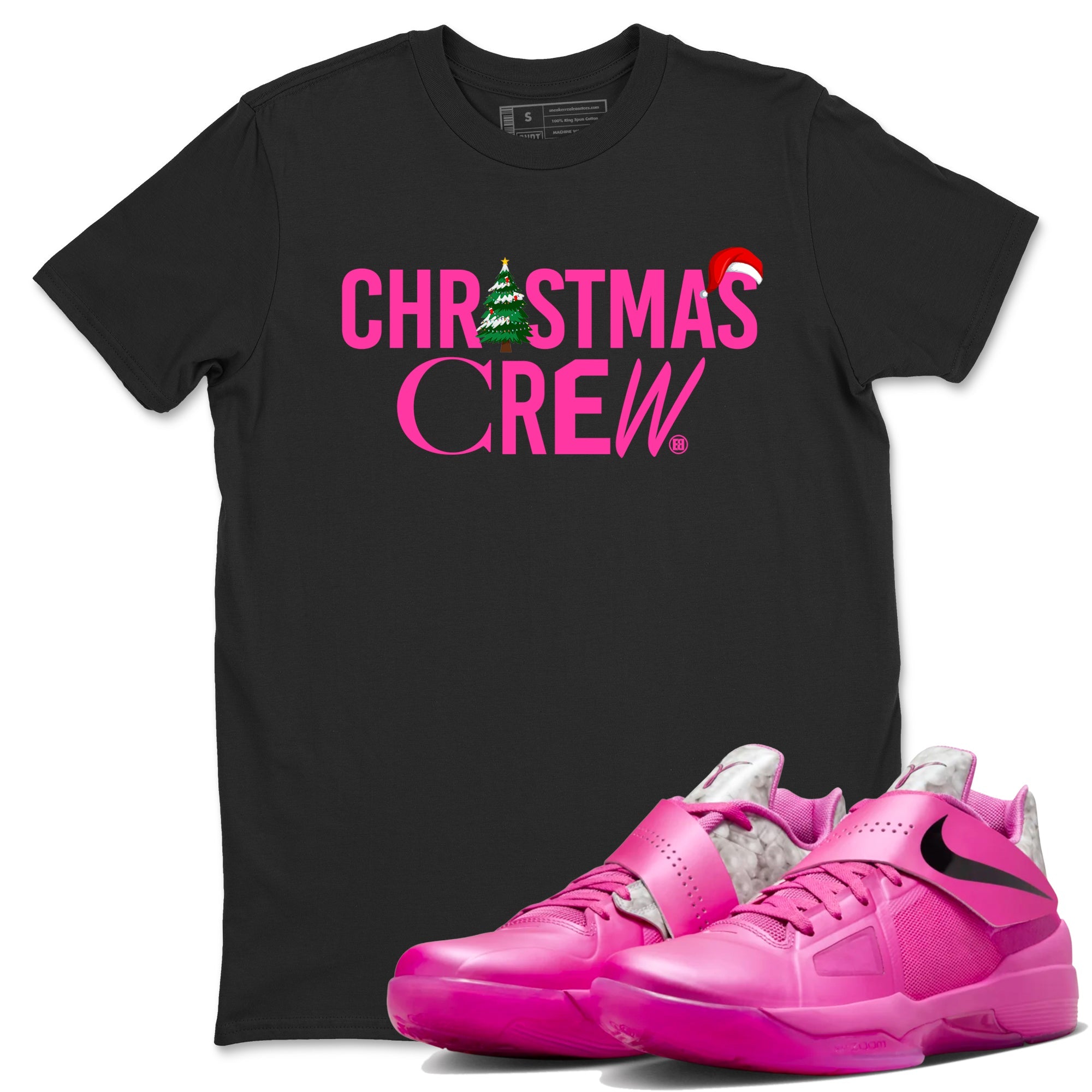 Nike KD 4 Retro Aunt Pearl shirts to match jordans Christmas Crew Holiday Christmas sneaker match tees Nike KD 4 Aunt Pearl match shoes to clothes Drip Gear Zone unisex cotton Black 1 shirts