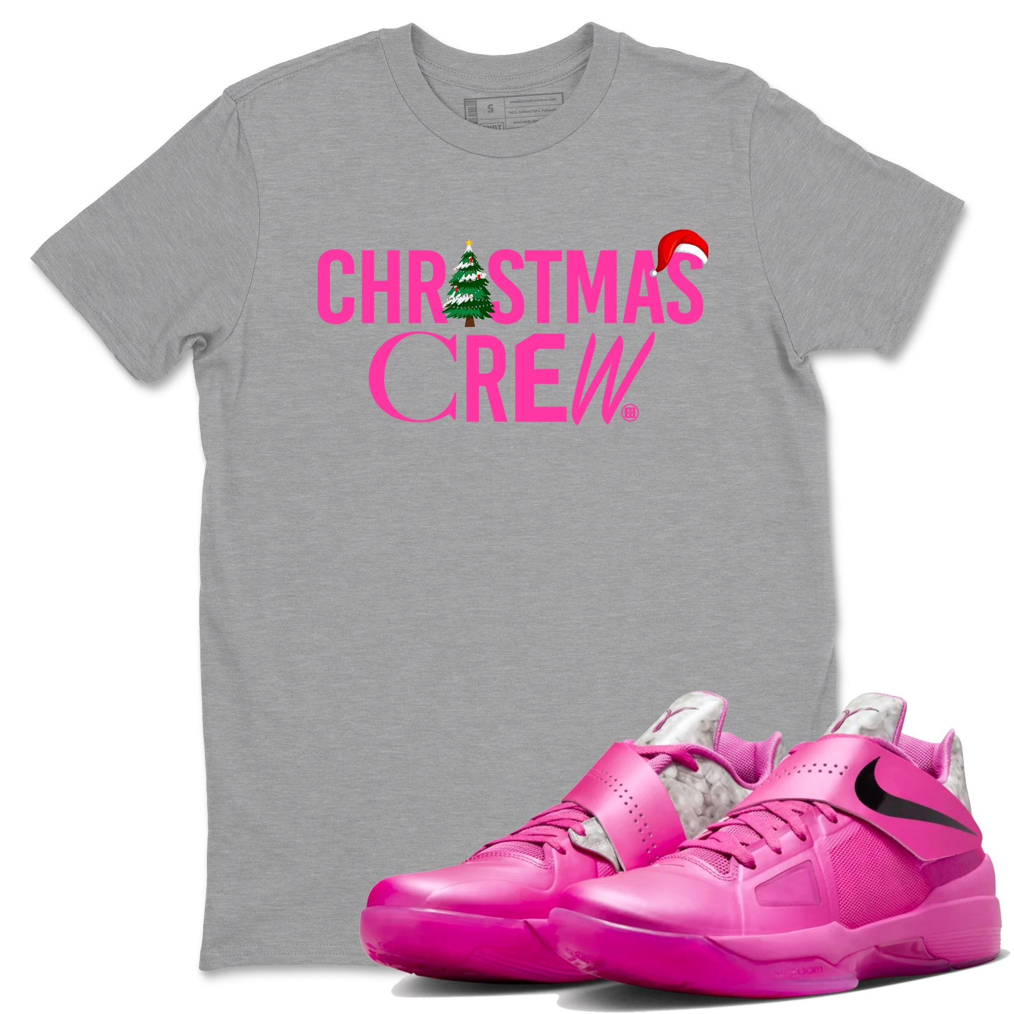 Nike KD 4 Retro Aunt Pearl shirts to match jordans Christmas Crew Holiday Christmas sneaker match tees Nike KD 4 Aunt Pearl match shoes to clothes Drip Gear Zone unisex cotton Heather Grey 1 shirts