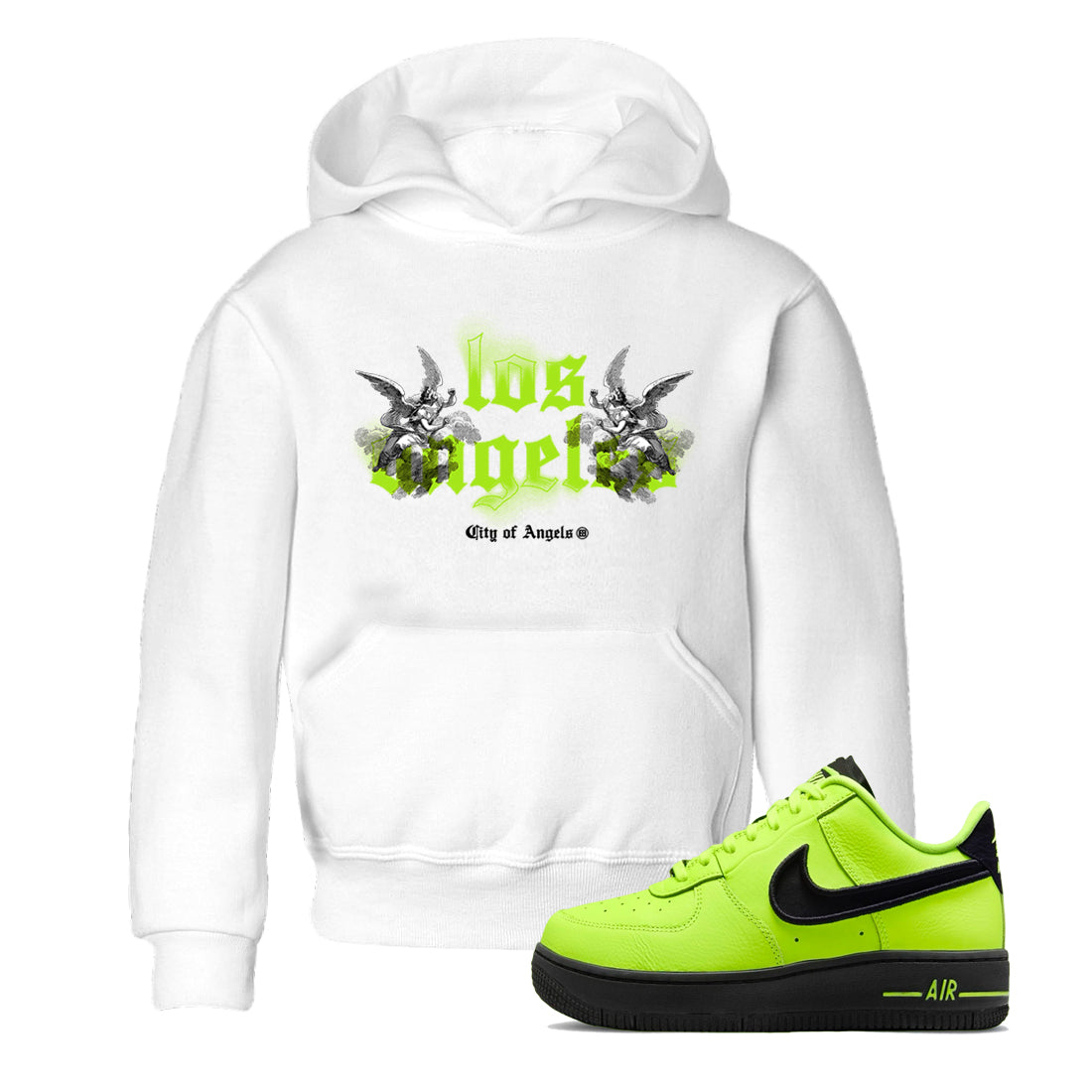 AF 1 Volt shirts to match jordans City Of Angeles sneaker match tees Air Force 1 Low Dance Volt match shoes to clothes Drip Gear Zone Youth Baby White 1 tee