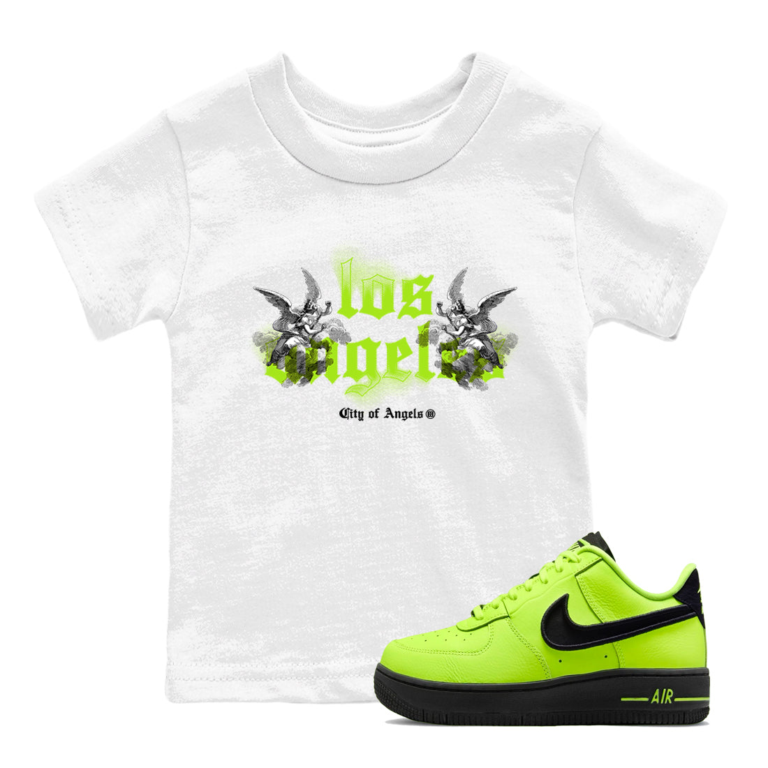 AF 1 Volt shirts to match jordans City Of Angeles sneaker match tees Air Force 1 Low Dance Volt match shoes to clothes Drip Gear Zone Youth Baby White 1 tee