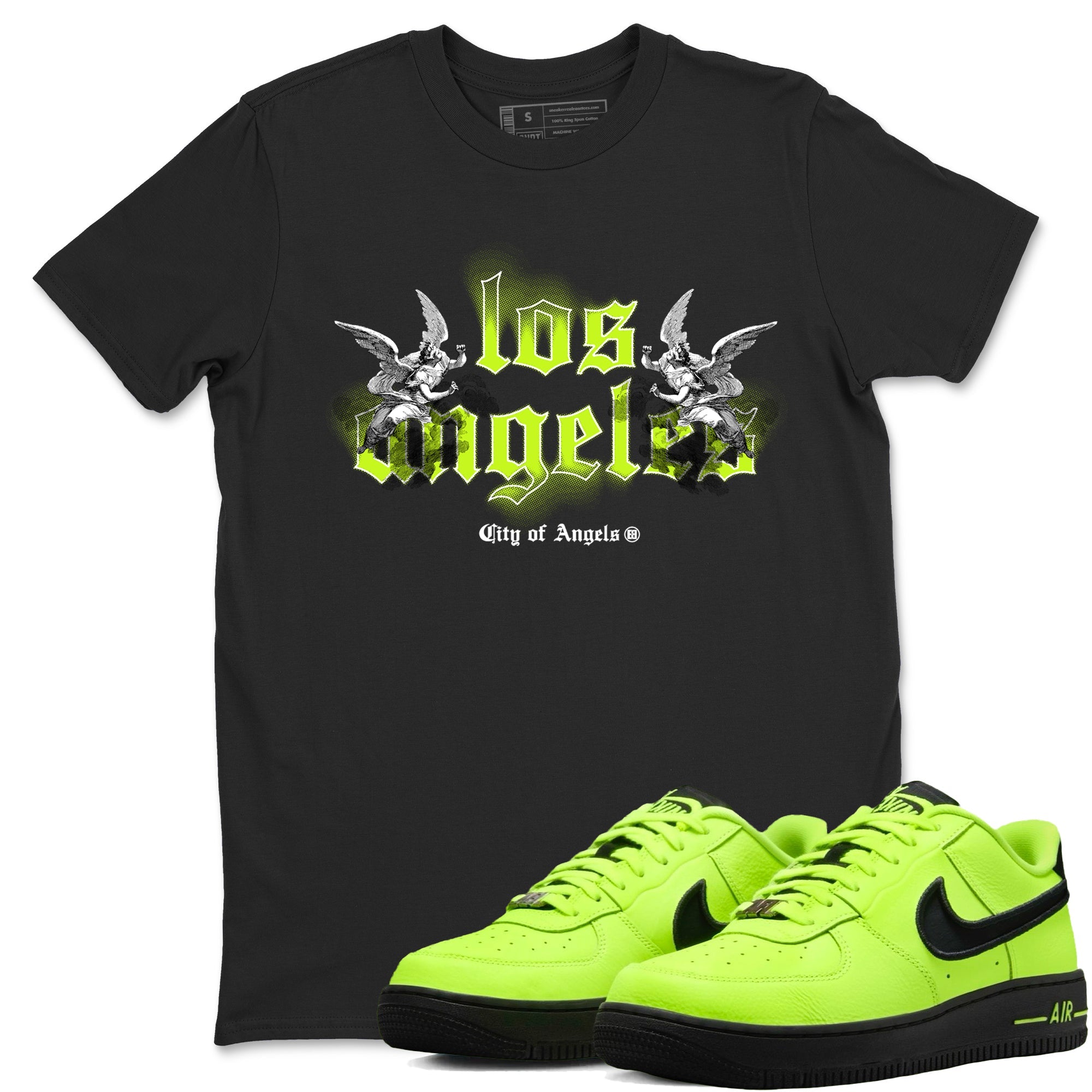 AF 1 Volt shirts to match jordans City Of Angeles sneaker match tees Air Force 1 Low Dance Volt match shoes to clothes Drip Gear Zone unisex cotton Black 1 shirts