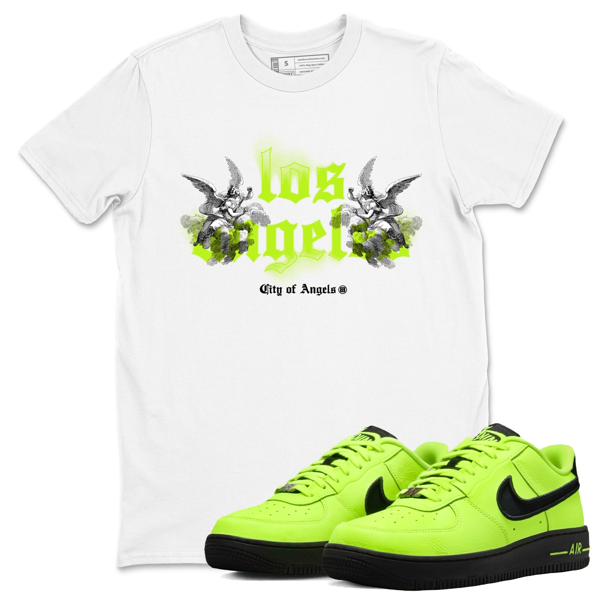 AF 1 Volt shirts to match jordans City Of Angeles sneaker match tees Air Force 1 Low Dance Volt match shoes to clothes Drip Gear Zone unisex cotton White 1 shirts