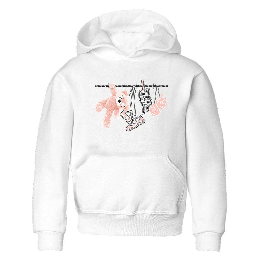 11s Legend Pink shirts to match jordans Clothesline sneaker match tees Air Jordan 11 Legend Pink Drip Gear Zone streetwear brand Baby and Youth White 2 cotton tee