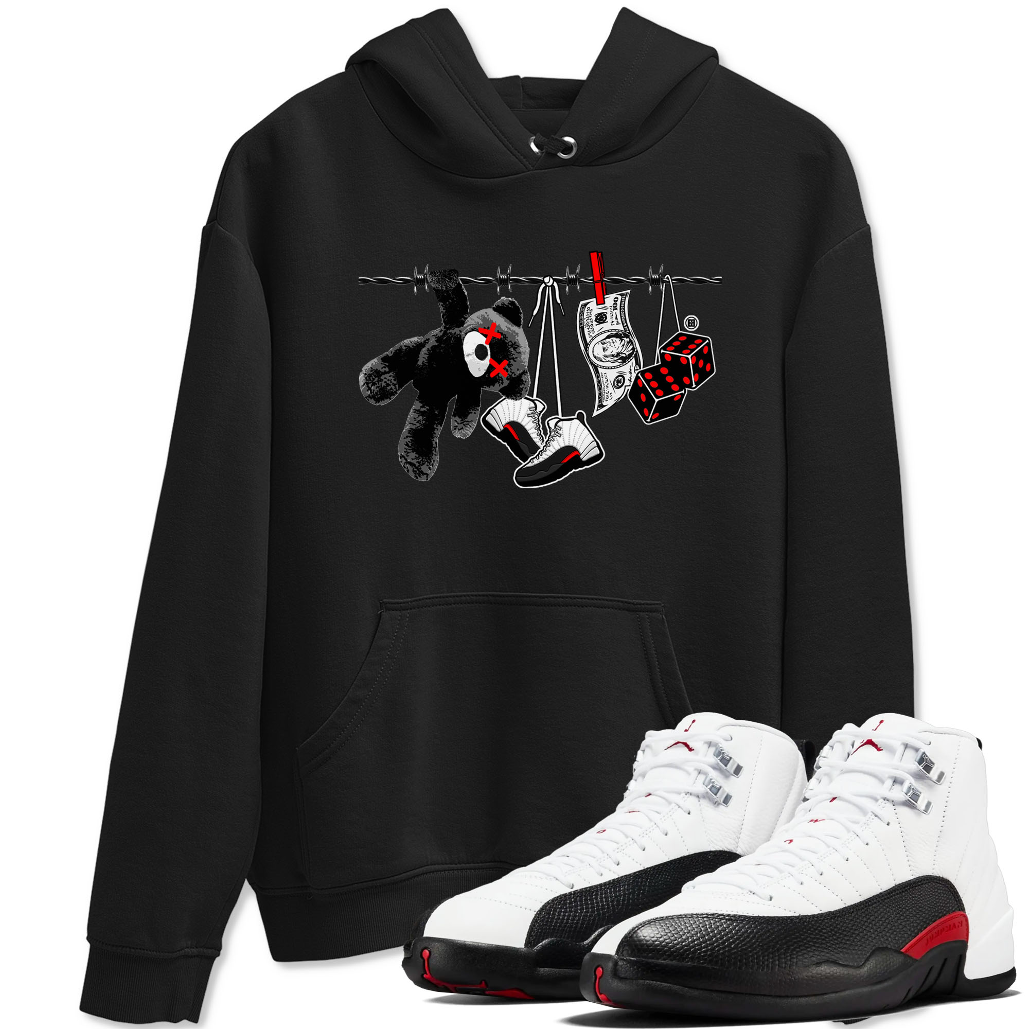 12s Taxi Flip shirt to match jordans Clothesline sneaker tees Air Jordan 12 Taxi Flip Drip Gear Zone unisex cotton Black 1 crew neck shirt