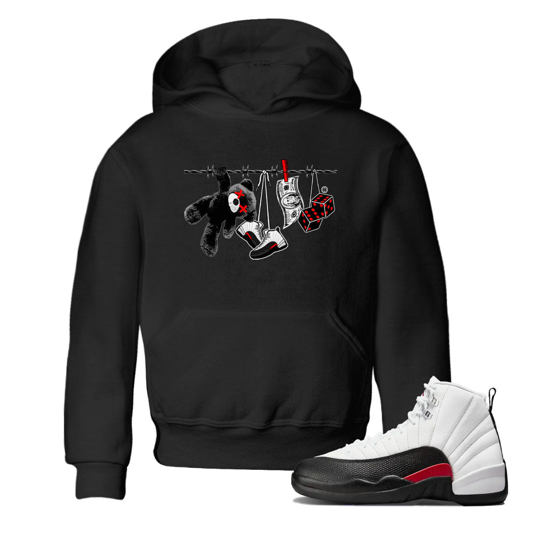 12s Taxi Flip shirt to match jordans Clothesline sneaker tees Air Jordan 12 Taxi Flip Drip Gear Zone baby toddler Black 1 cotton Shirt