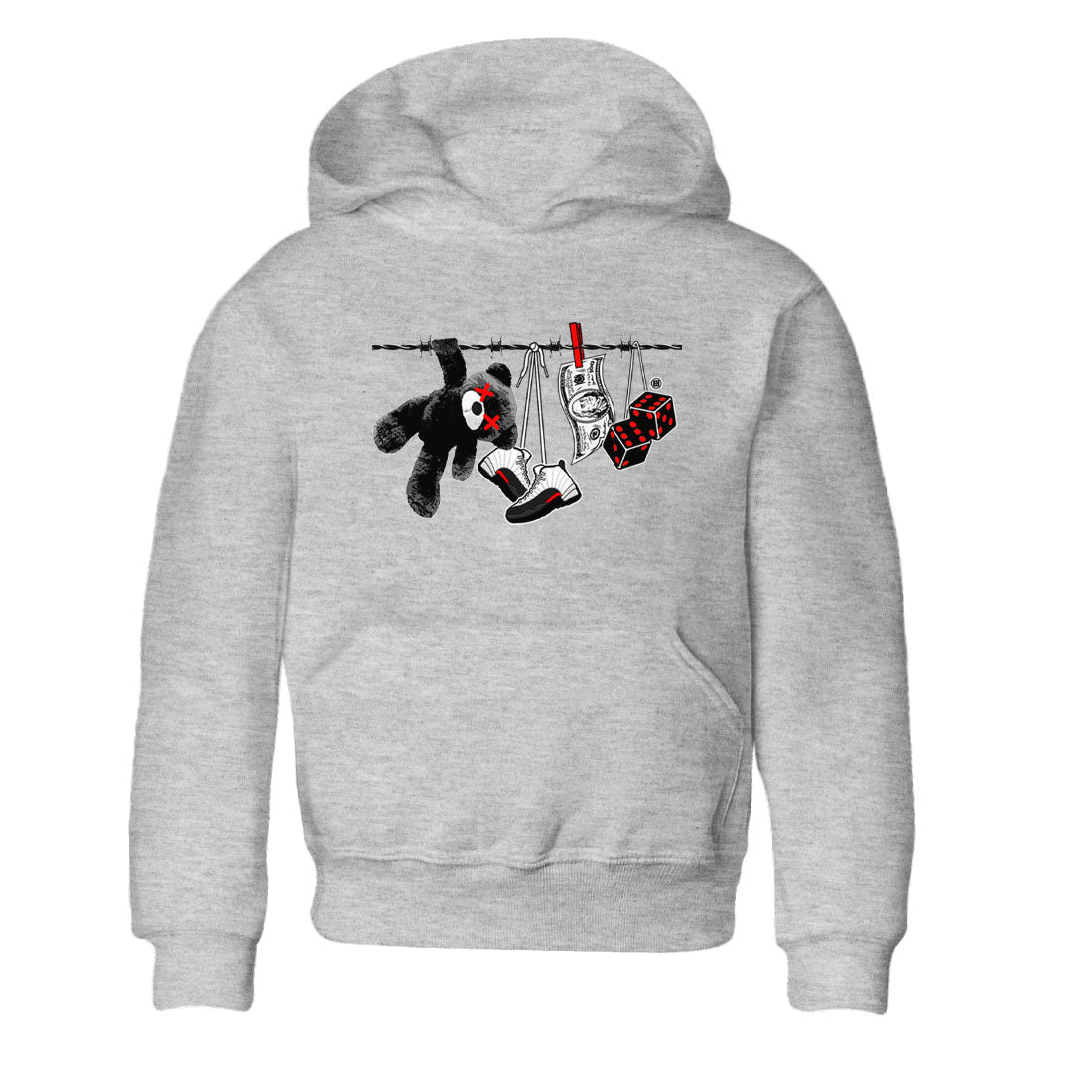 12s Taxi Flip shirt to match jordans Clothesline sneaker tees Air Jordan 12 Taxi Flip Drip Gear Zone baby toddler Heather Grey 2 cotton Shirt
