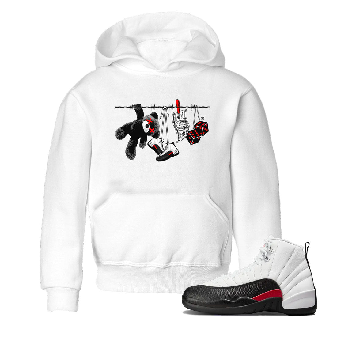 12s Taxi Flip shirt to match jordans Clothesline sneaker tees Air Jordan 12 Taxi Flip Drip Gear Zone baby toddler White 1 cotton Shirt