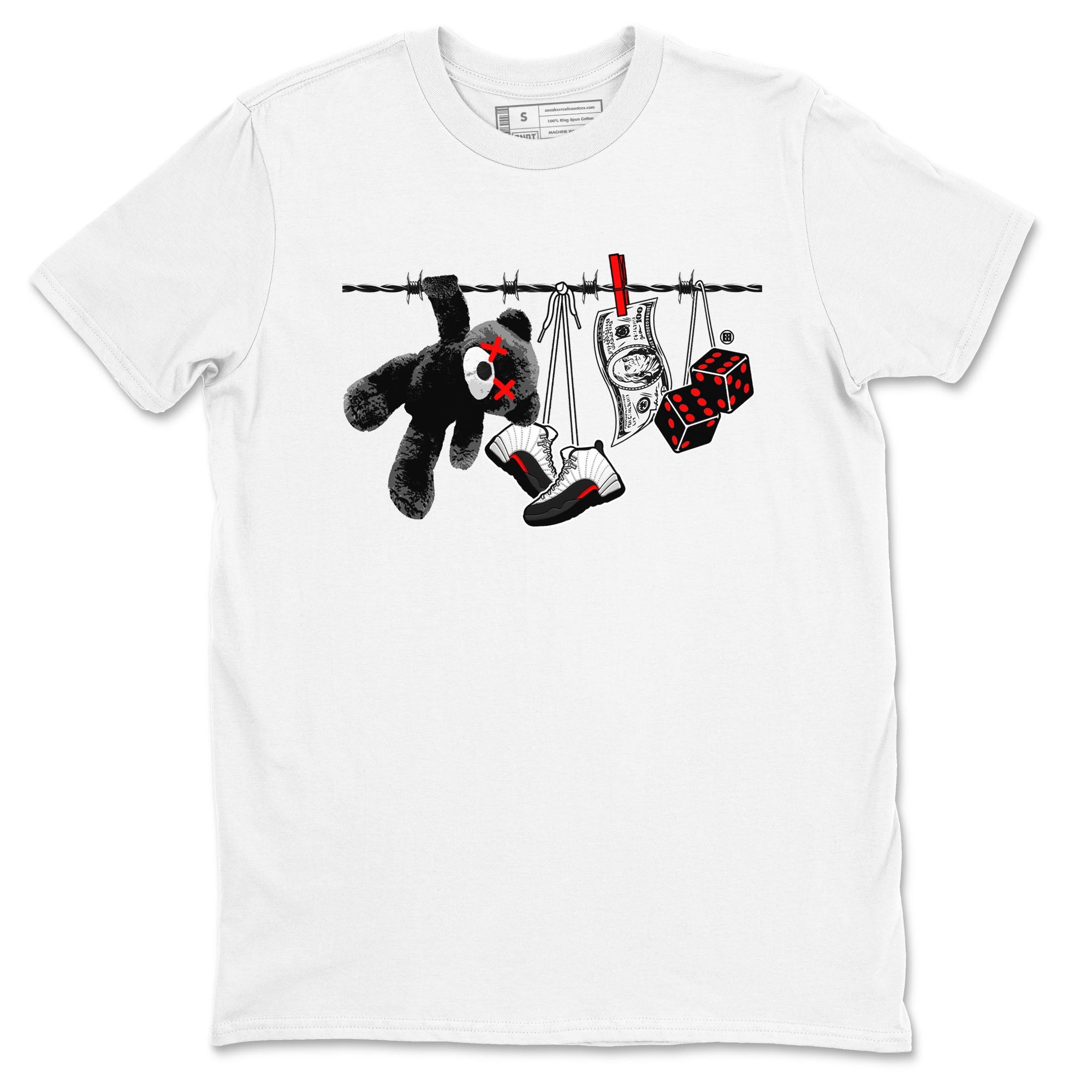 12s Taxi Flip shirt to match jordans Clothesline sneaker tees Air Jordan 12 Taxi Flip Drip Gear Zone unisex cotton White 2 crew neck shirt
