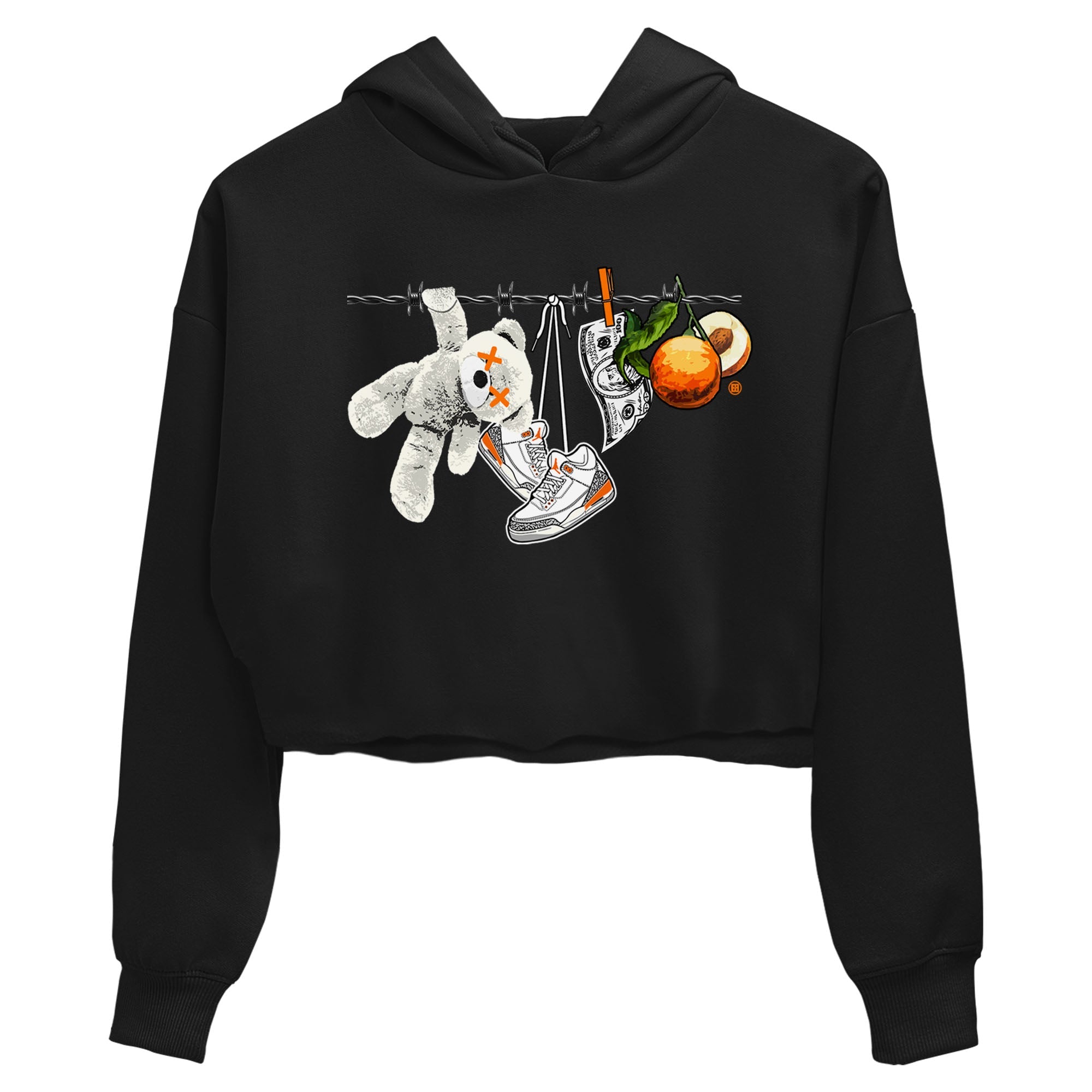 3s Georgia Peach shirt to match jordans Clothesline sneaker tees Air Jordan 3 Retro Georgia Peach Drip Gear Zone Black 2 crop length shirt