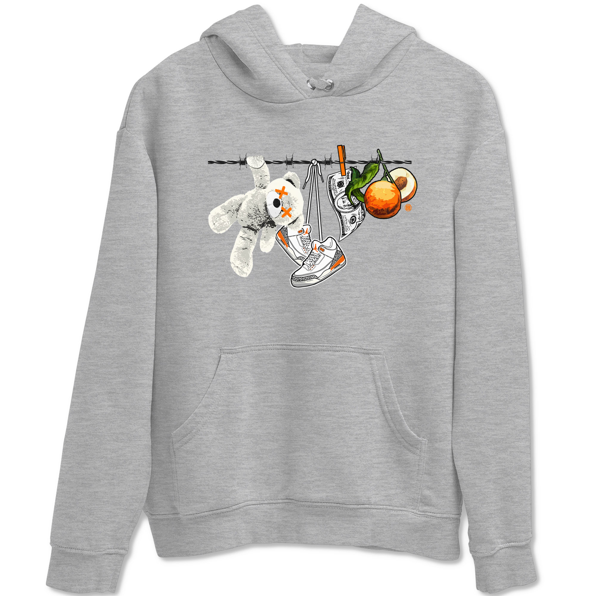 3s Georgia Peach shirt to match jordans Clothesline sneaker tees Air Jordan 3 Retro Georgia Peach Drip Gear Zone unisex cotton Heather Grey 2 crew neck shirt
