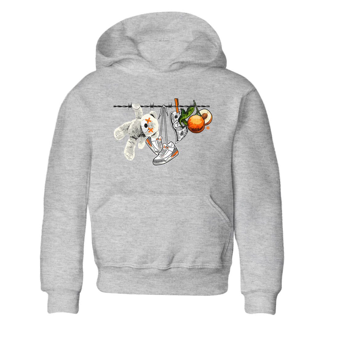 3s Georgia Peach shirt to match jordans Clothesline sneaker tees Air Jordan 3 Retro Georgia Peach Drip Gear Zone baby toddler Heather Grey 2 cotton Shirt