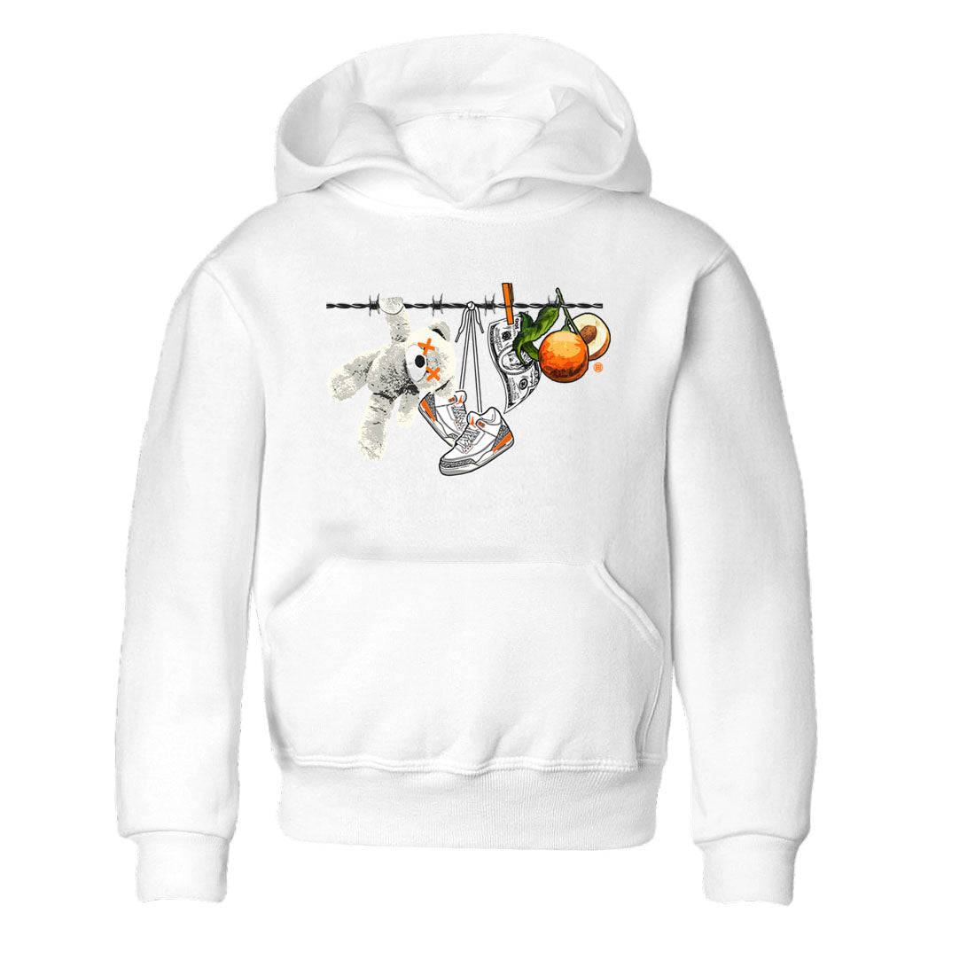 3s Georgia Peach shirt to match jordans Clothesline sneaker tees Air Jordan 3 Retro Georgia Peach Drip Gear Zone baby toddler White 2 cotton Shirt