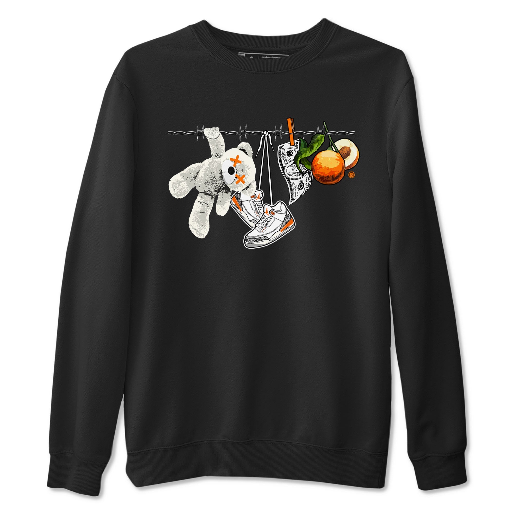 3s Georgia Peach shirt to match jordans Clothesline sneaker tees Air Jordan 3 Retro Georgia Peach Drip Gear Zone unisex cotton Black 2 crew neck shirt